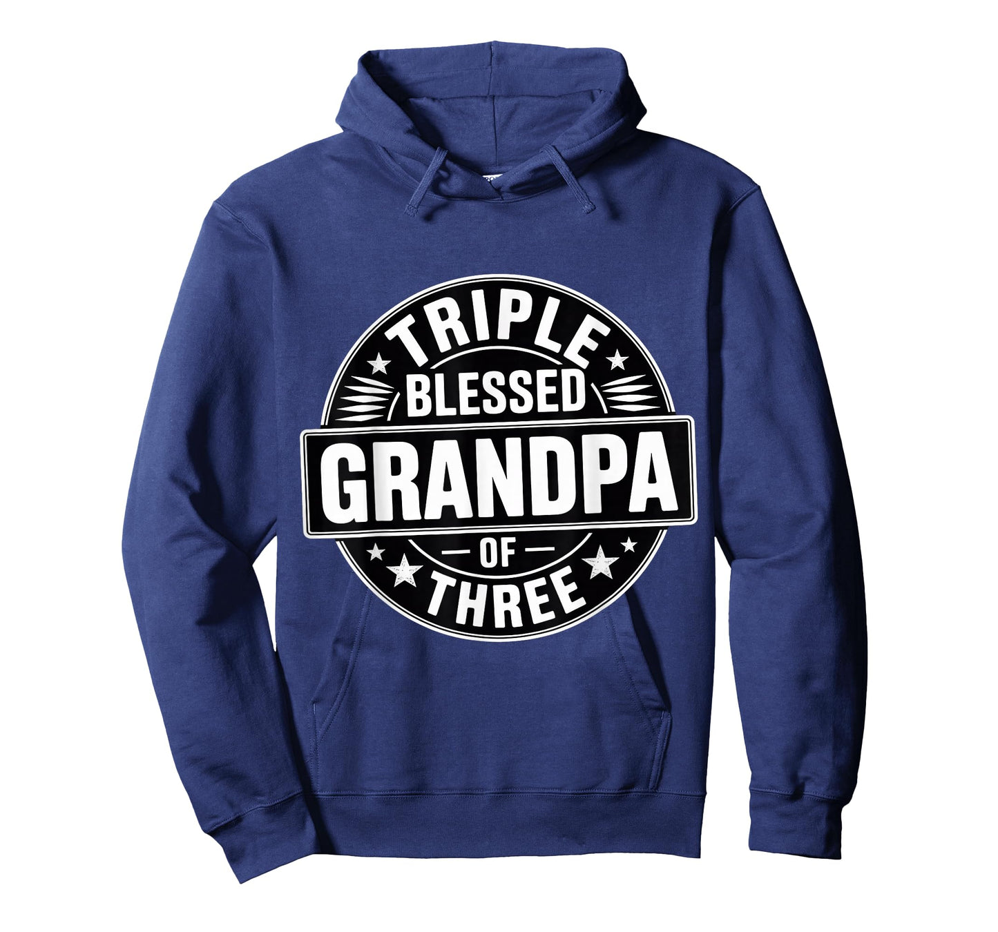 Triple Blessed Grandpa of Three Proud Grandfather - T-Shirt
