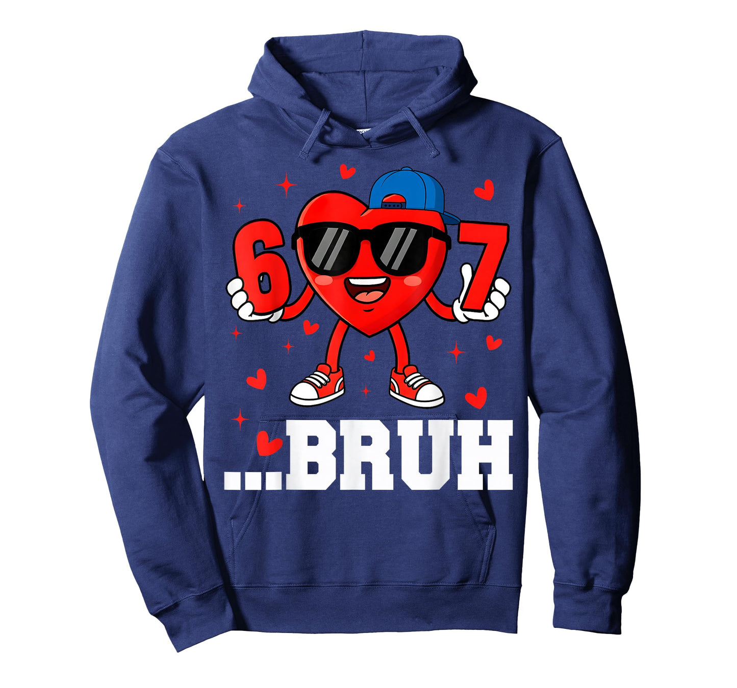 67 Bruh Heart Funny Six Seven Meme Valentine Boy Girl T-Shirt