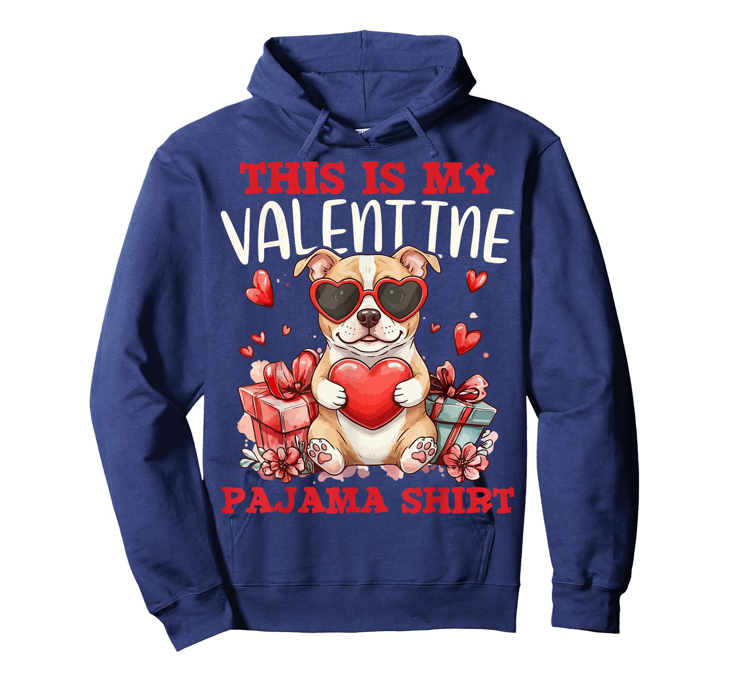 Cute Pitbull Dog Pet Lovers This is My Valentine Pajama T-Shirt