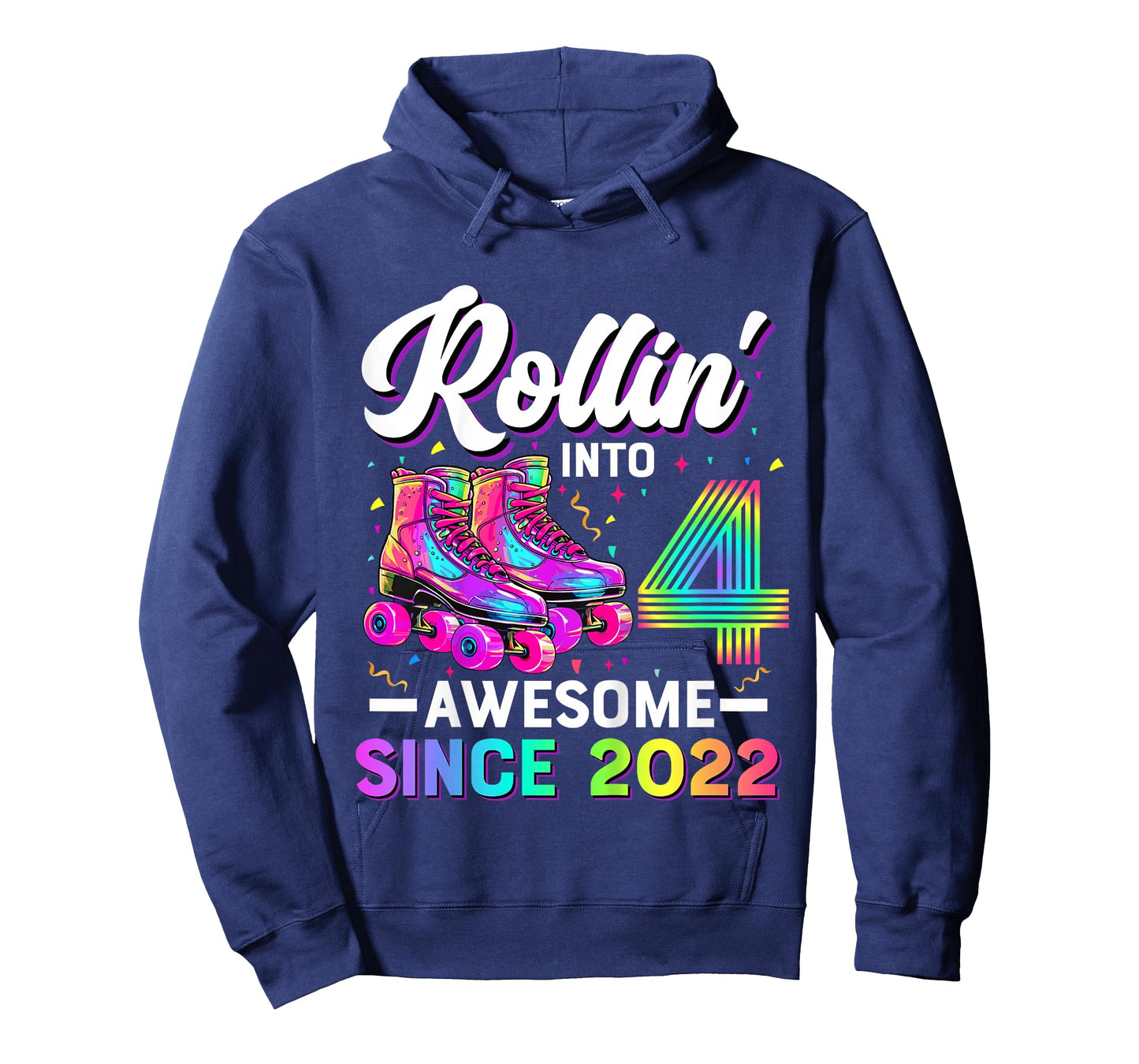 Kids 4th Birthday Shirt Girl Four 4 Year Old Roller Skate Skating T-Shirt