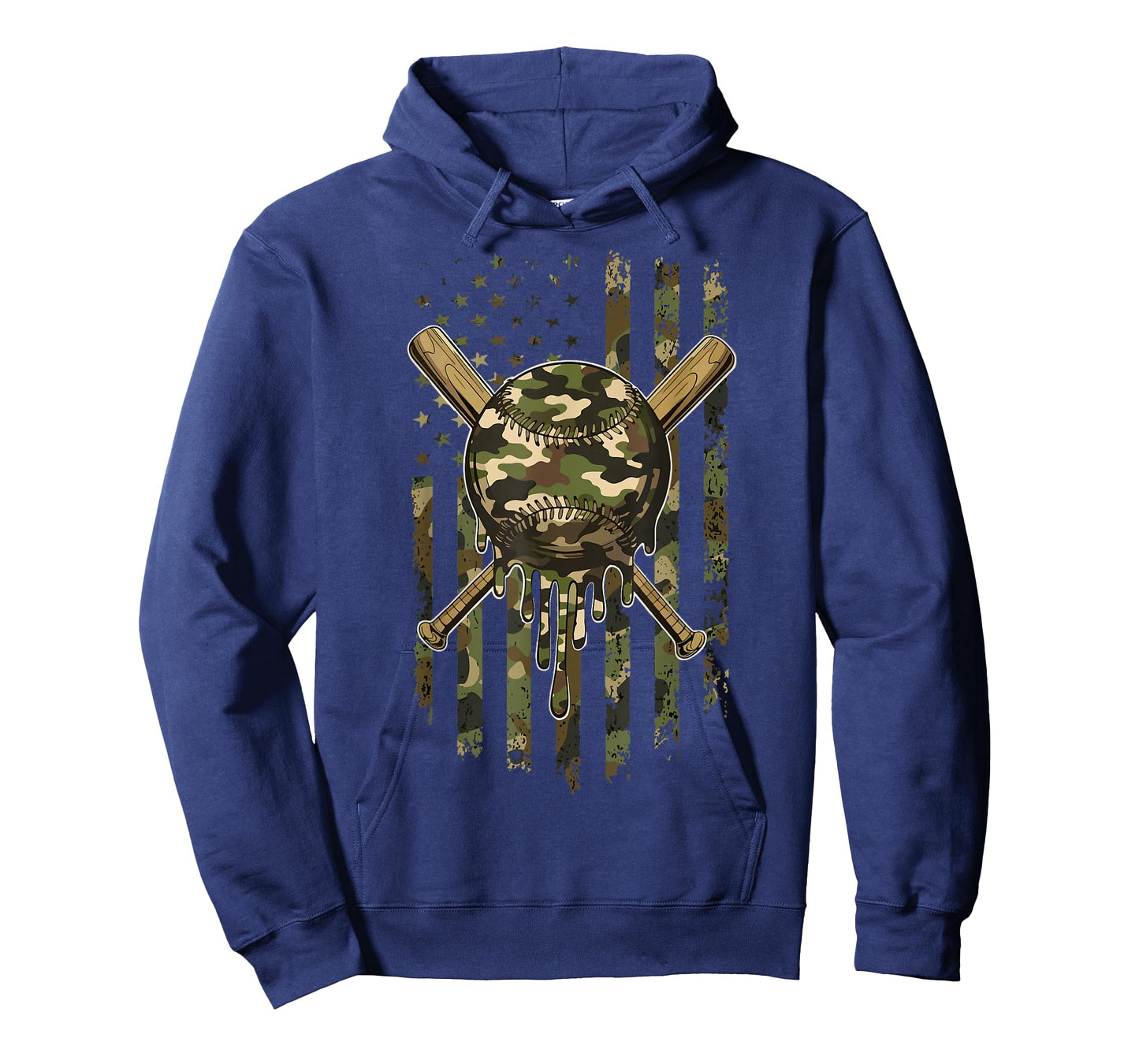 Ice Cream Baseball Drip for Boys Camo USA Flag Camouflage T-Shirt