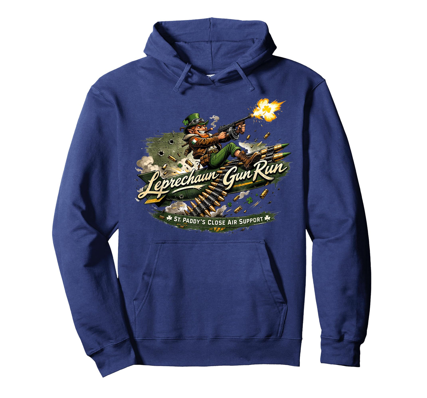 Leprechaun Gun Run Funny Irish Military Design T-Shirt
