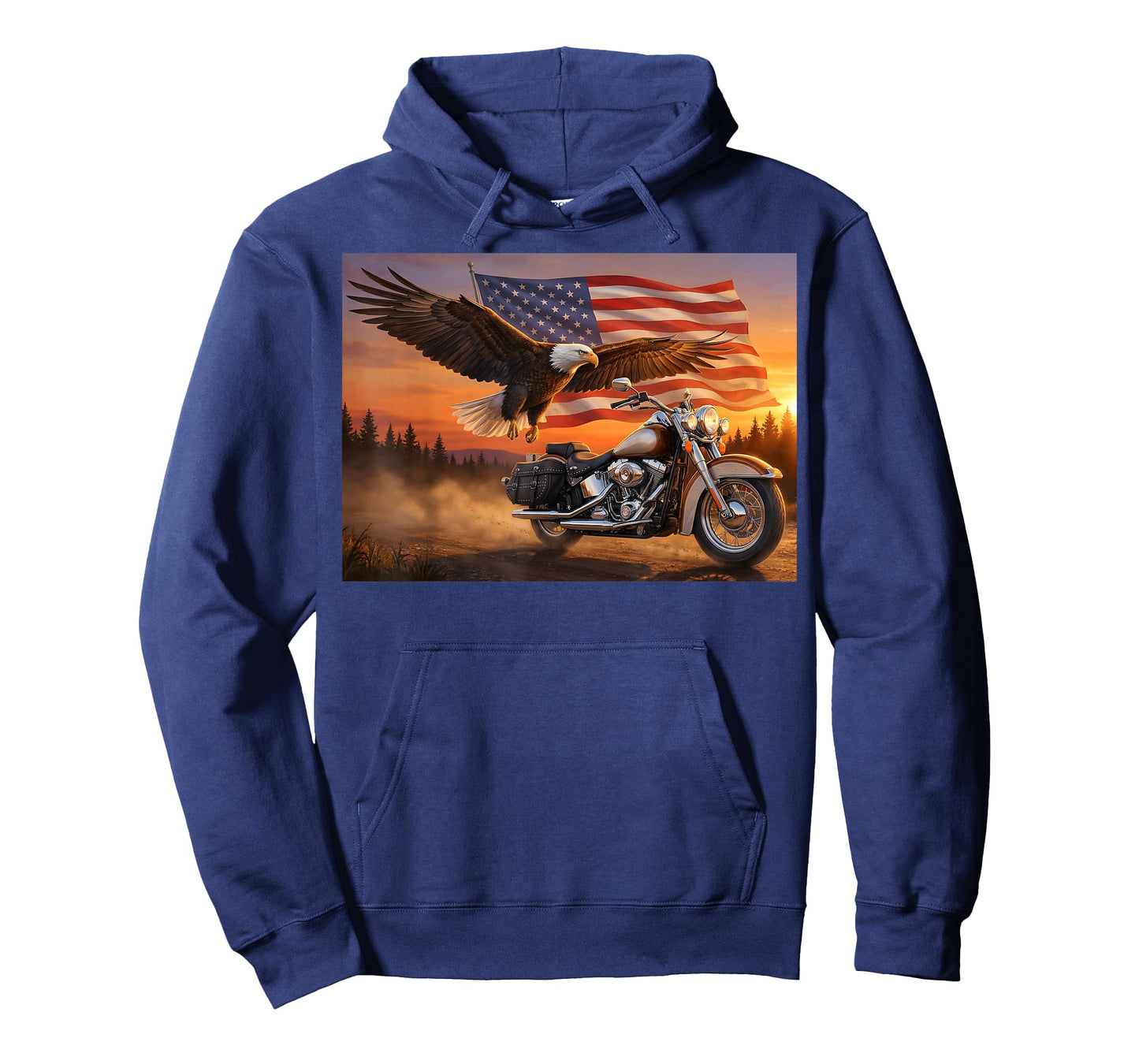 American Flag Motorcycle USA Flag Biker Retro T-Shirt