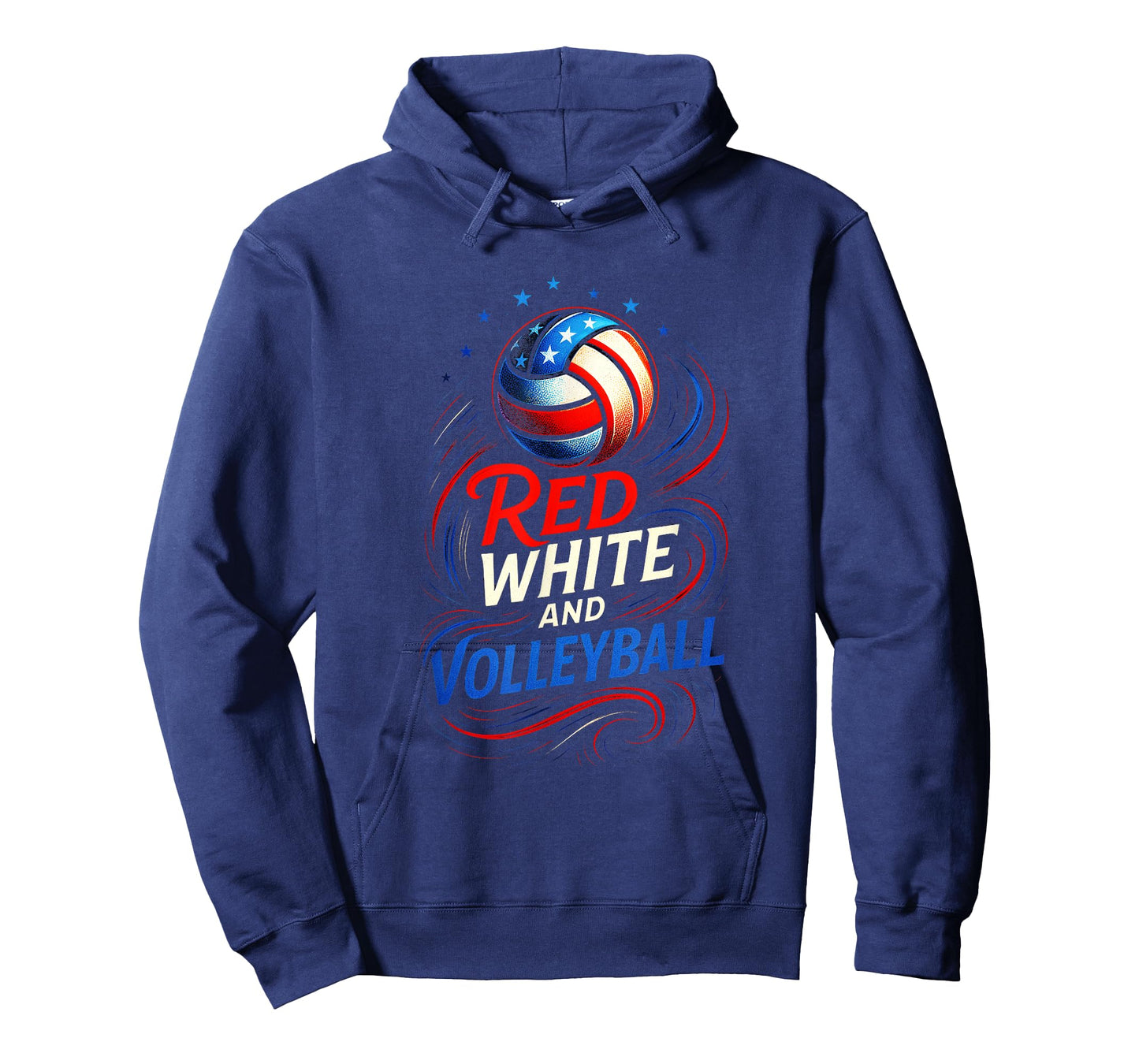 Red White and Volleyball - American 4th July Player T-Shirt