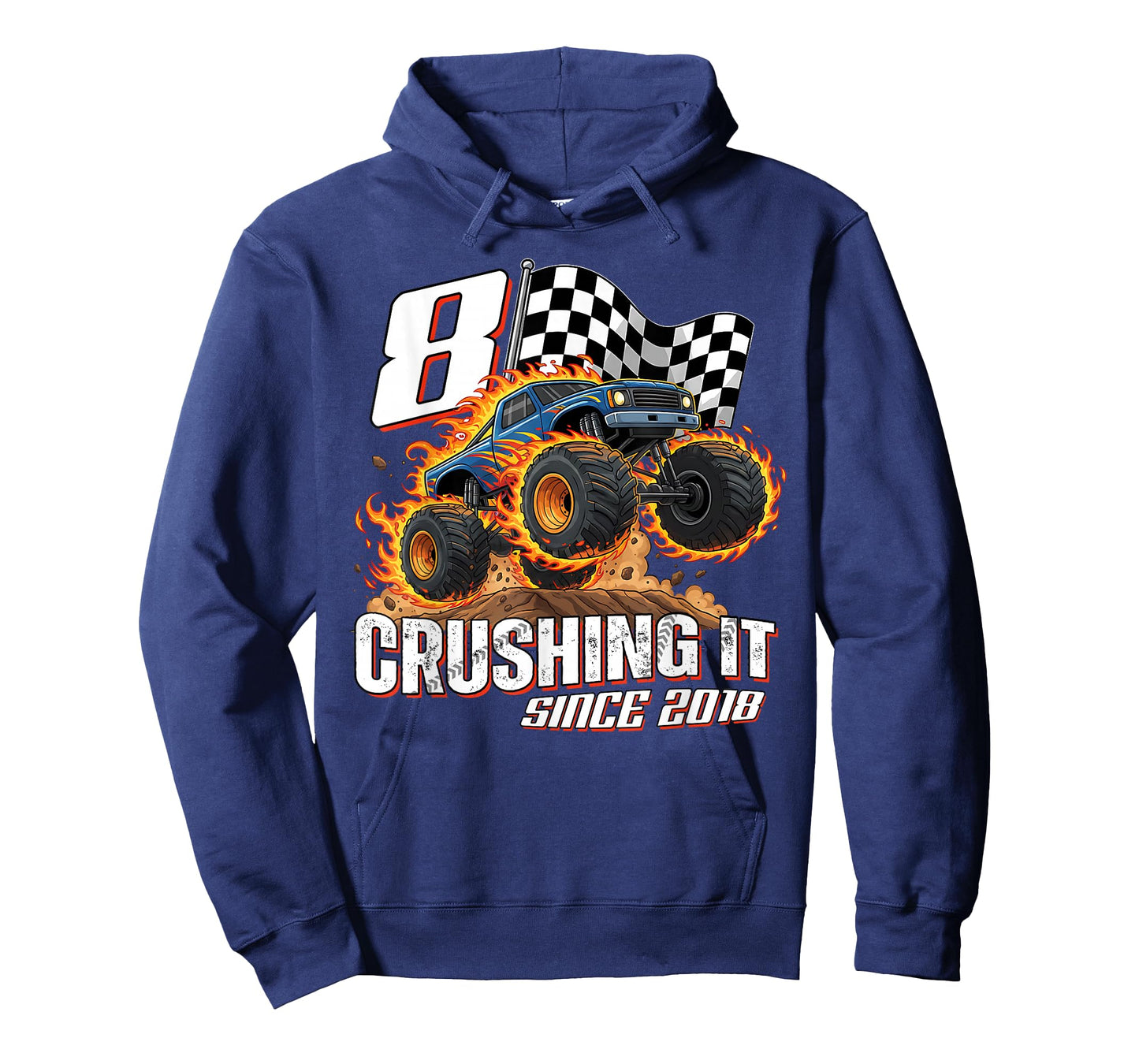 Birthday Monster Truck 8 Year Old Boys 8th Party Born 2018 T-Shirt