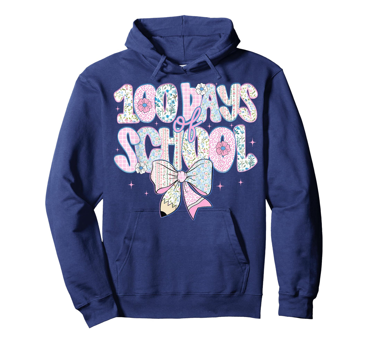 100 Days of School Floral Coquette Pencil Bow Teacher Girls T-Shirt