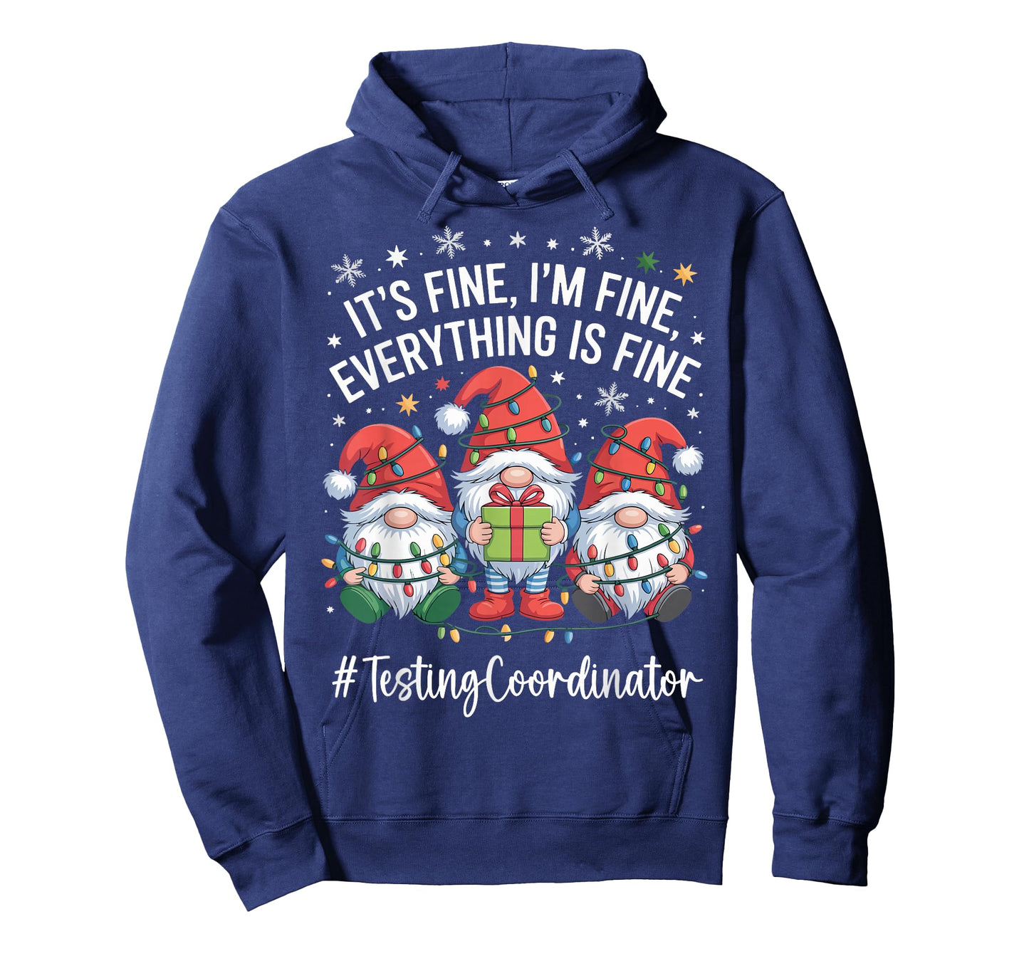 Testing Coordinator Gnome Everything is Fine Funny Christmas T-Shirt