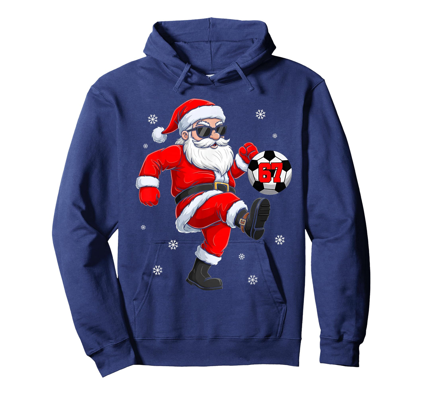 Santa Soccer Ball Sports Christmas Soccer Player Men Boys T-Shirt