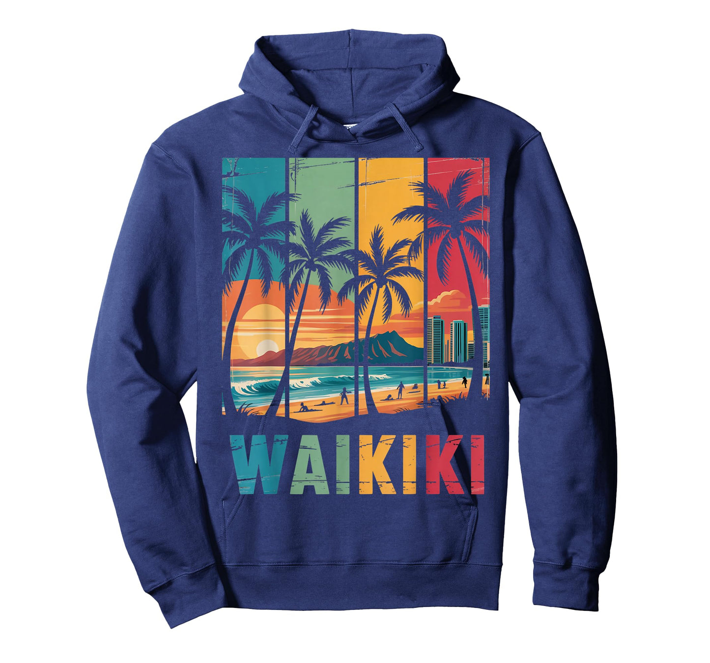 Tropical Vintage Waikiki Honolulu Hawaii Island Waikiki T-Shirt