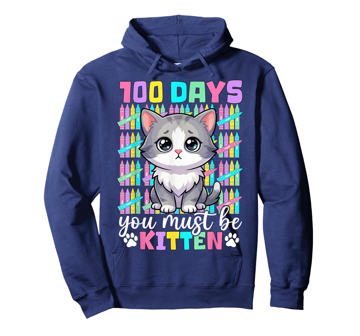 100 Days of School Girls Kids 100th Day of School Kitten Cat T-Shirt