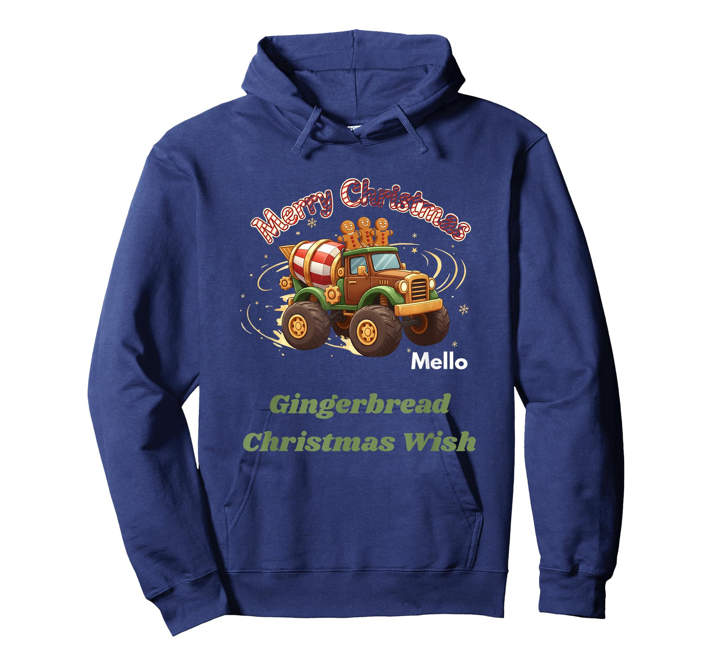 Merry Christmas Cute Gingerbread Mello Mixer Truck Graphic T-Shirt