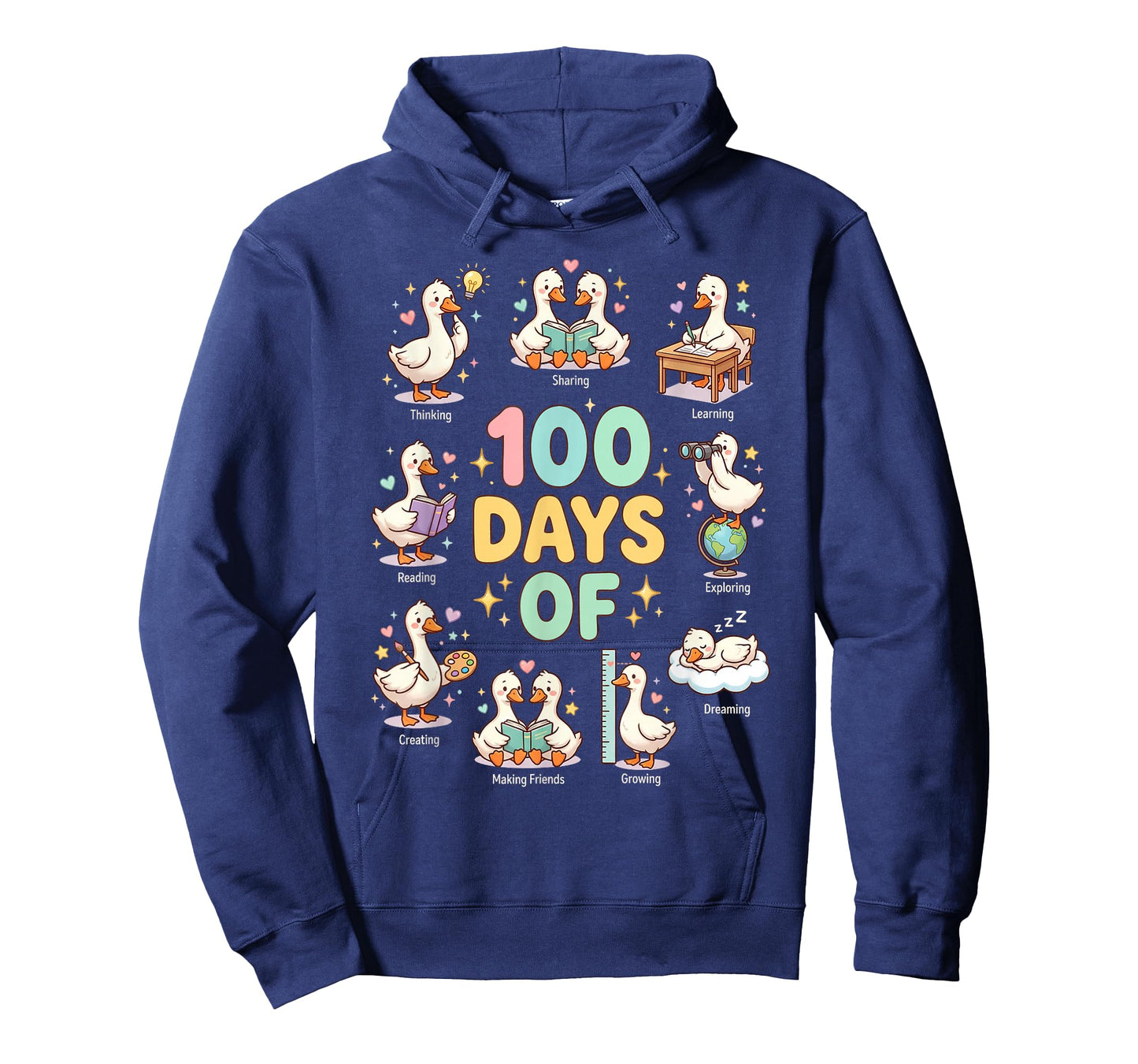 100 Days of School Cute Goose Teacher Classroom Humor T-Shirt
