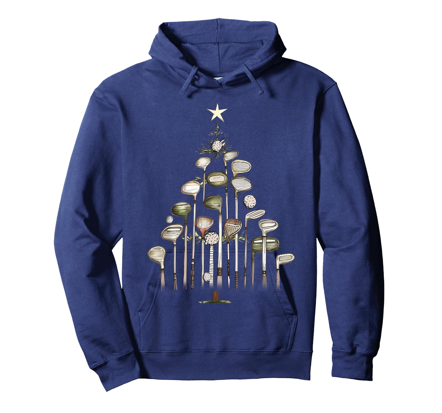 Retro Golf Club Christmas Tree Golfing Xmas Golfer T-Shirt