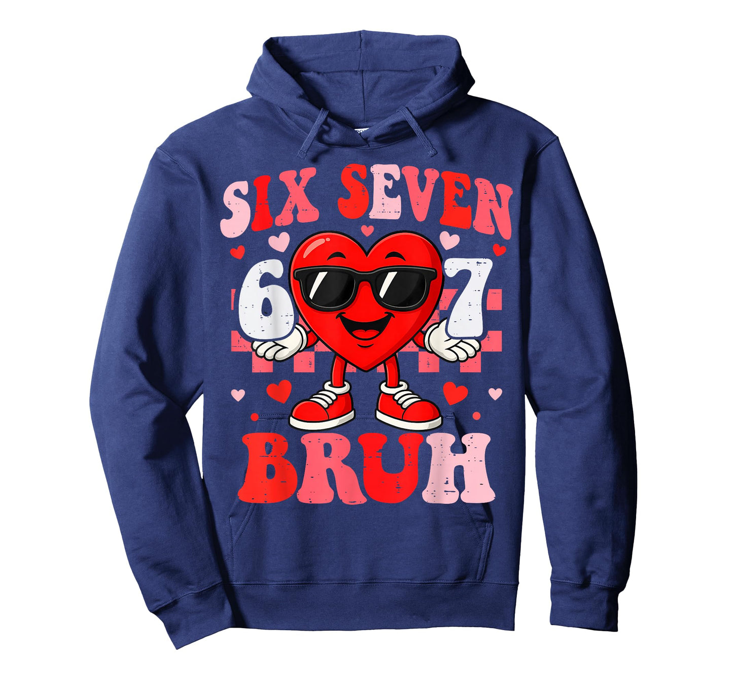 Six Seven Bruh Funny 67 Valentine Heart Boys Teens Kids T-Shirt