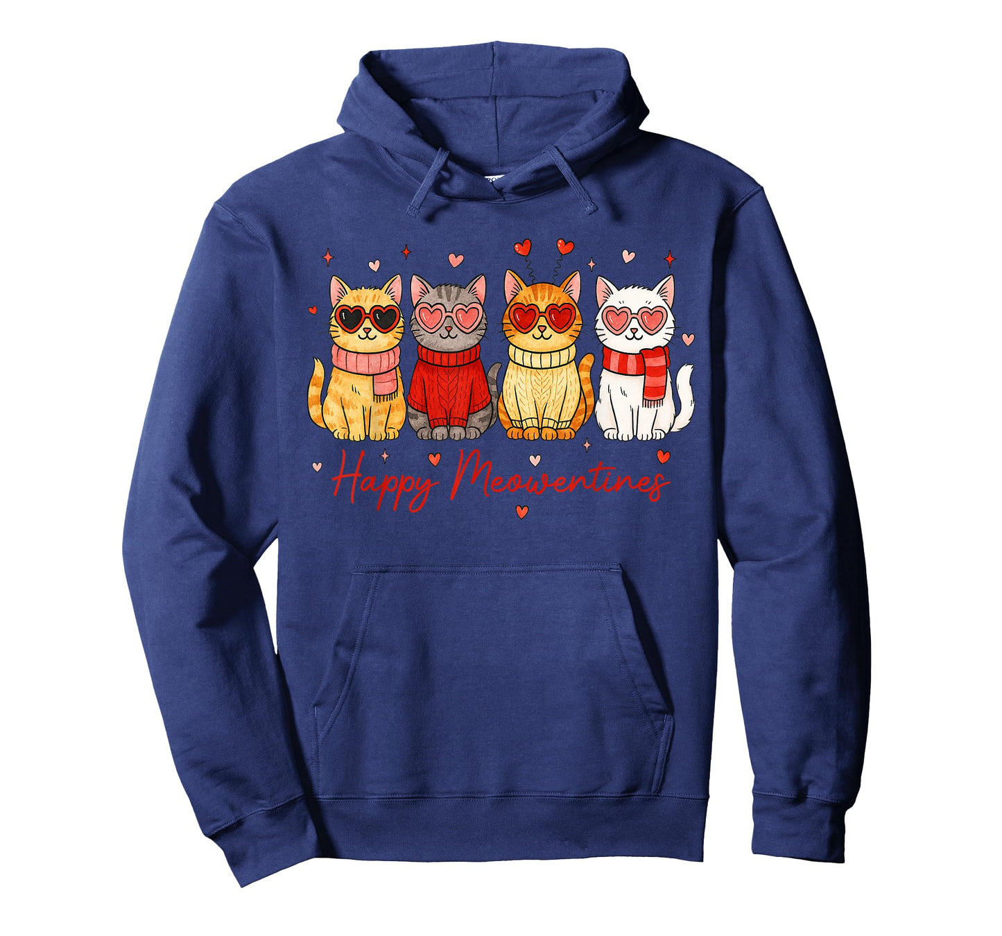 Happy Meowentines Cute Cat Valentine Funny Hearts Women Girl T-Shirt