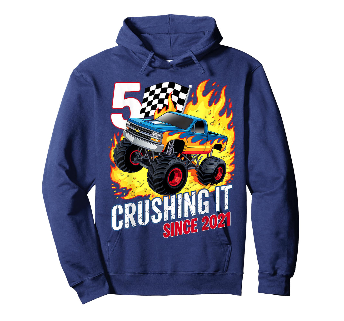 Birthday Monster Truck 5 Year Old Boys 5th Party Born 2021 T-Shirt