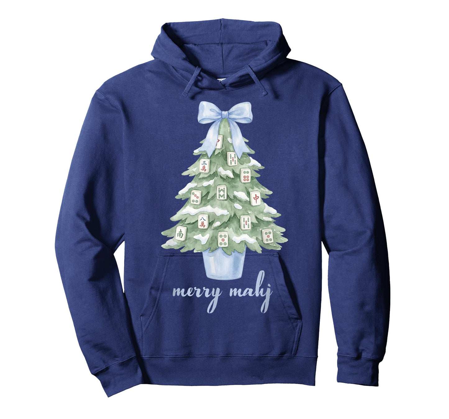 Merry Mahjong Christmas Tree Preppy Chinoiserie Mahj Party T-Shirt