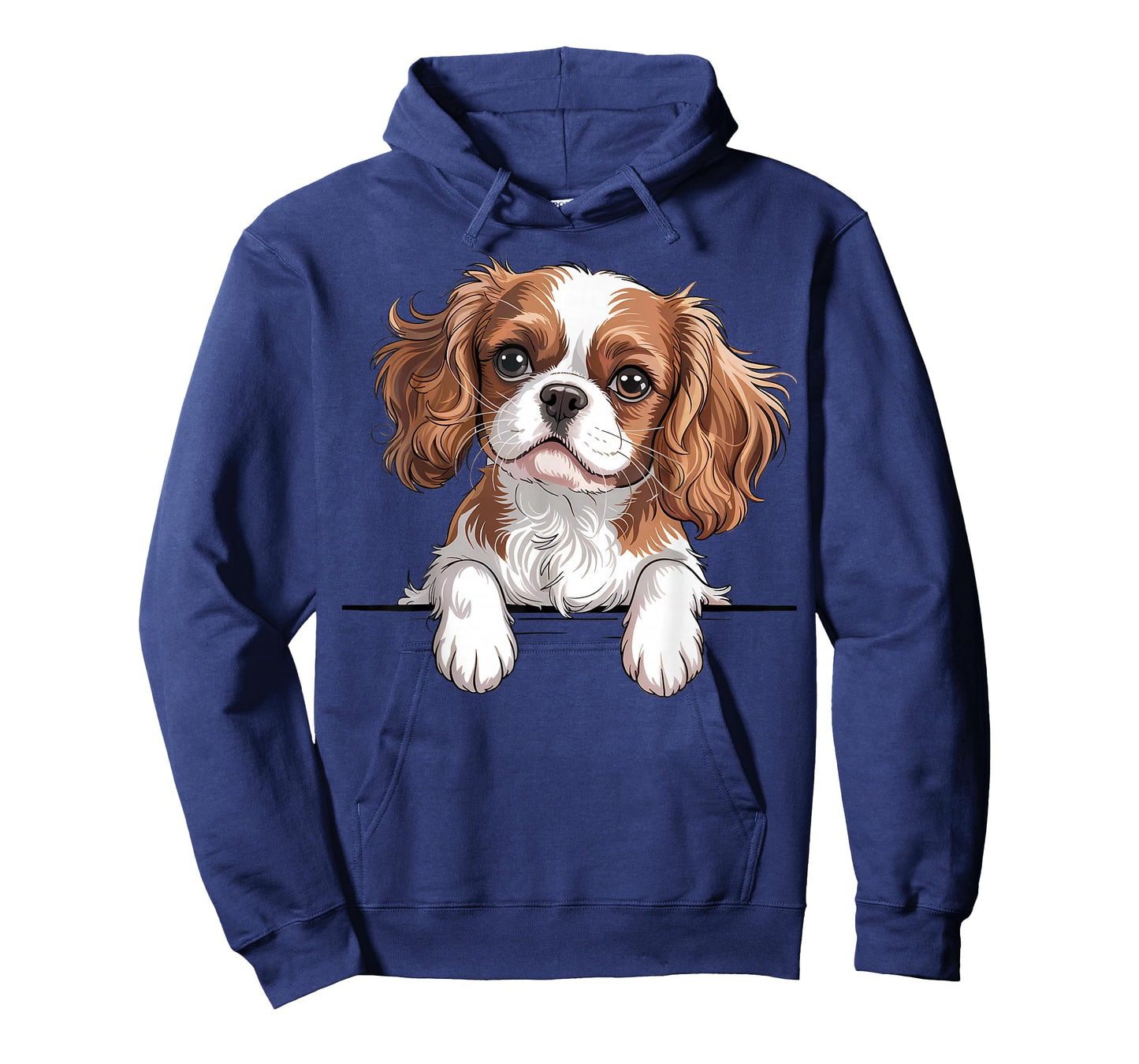 Cavalier King Charles Spaniel Funny Peeking Pocket Puppy Dog T-Shirt