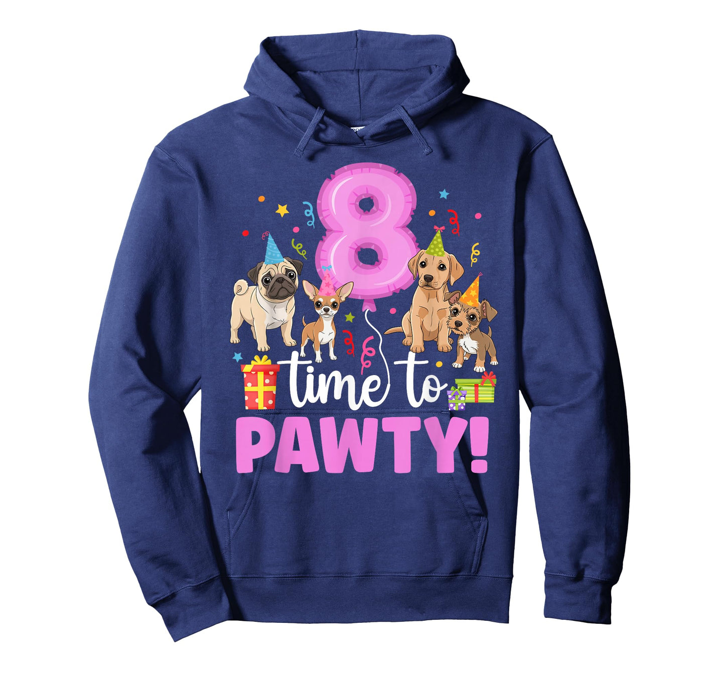 8th Dog Birthday Party Eight Year Old Puppy Birthday T-Shirt