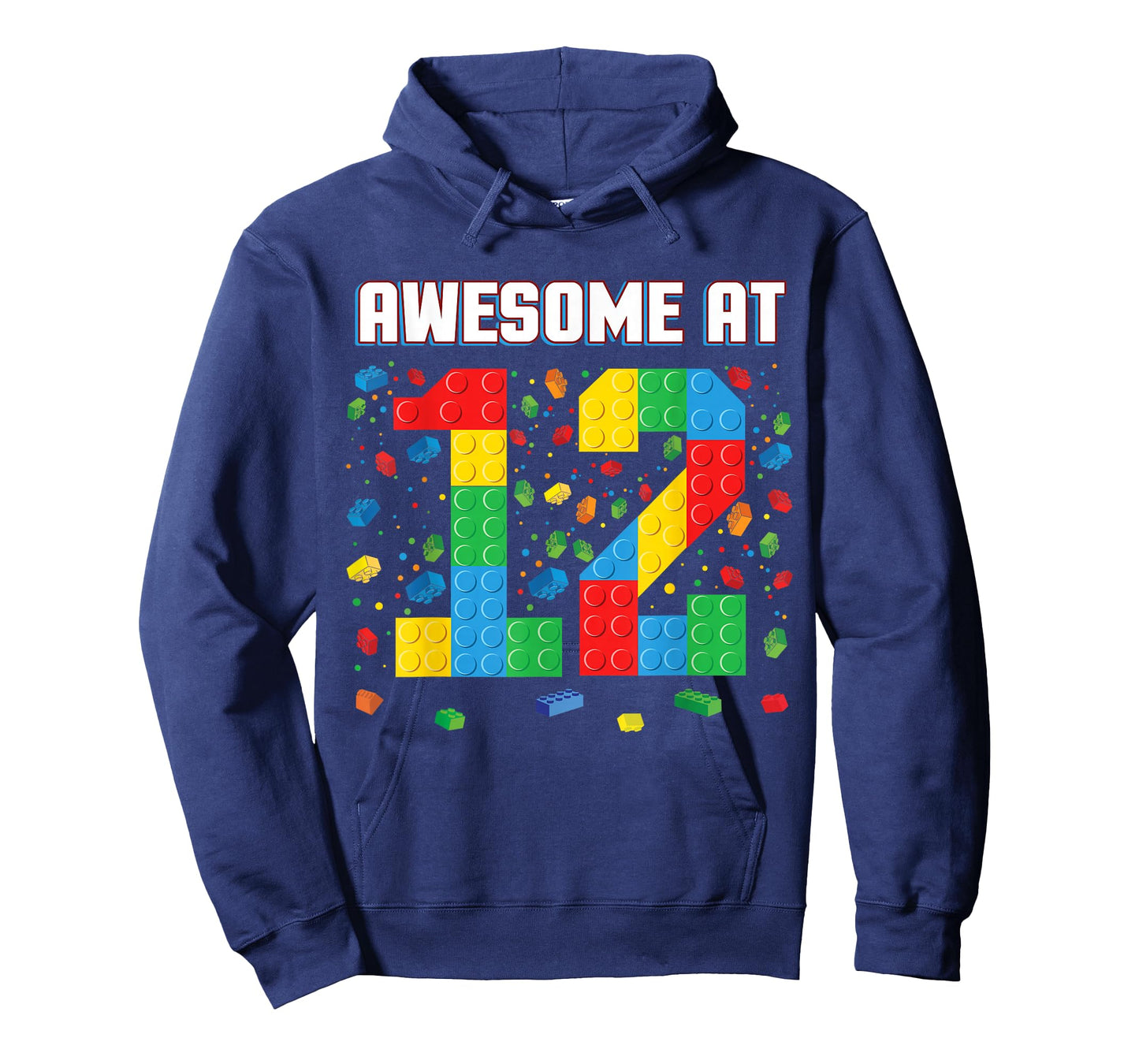 Awesome at 12 Year Old Birthday Kids Block Building Brick T-Shirt