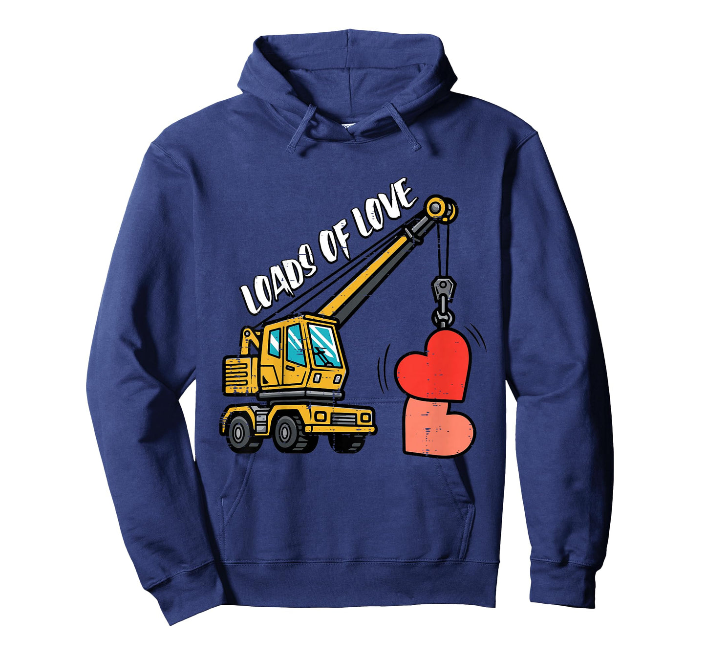 Kids Valentines Day Crane Heart Loads Love Construction Boys Kids T-Shirt