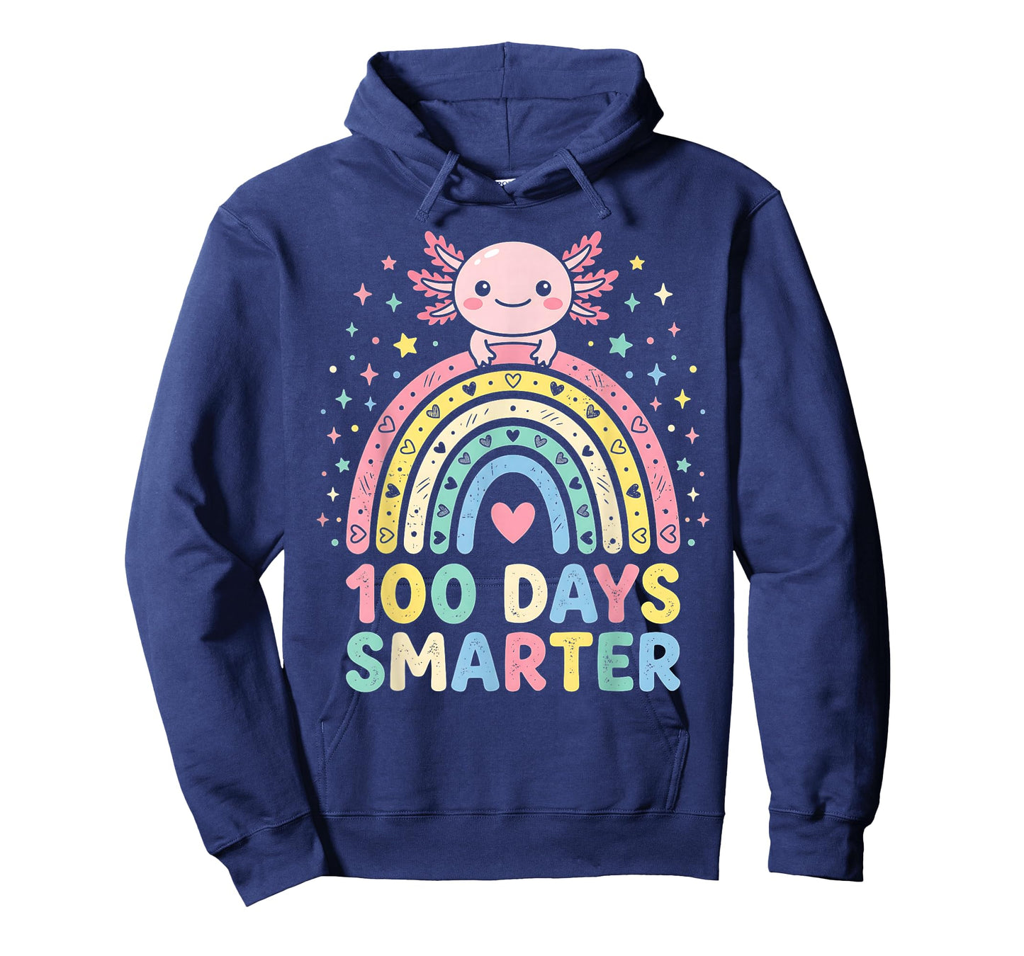 100 Days Smarter Kids Girls Axolotl 100th Day of School T-Shirt