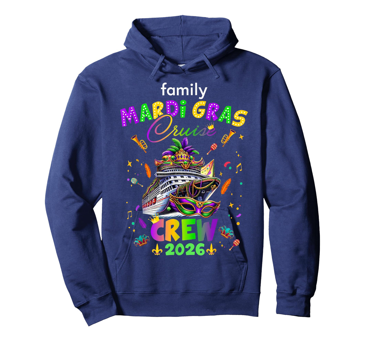 Family Mardi Gras Cruise Crew 2026 Matching Carnival Party T-Shirt