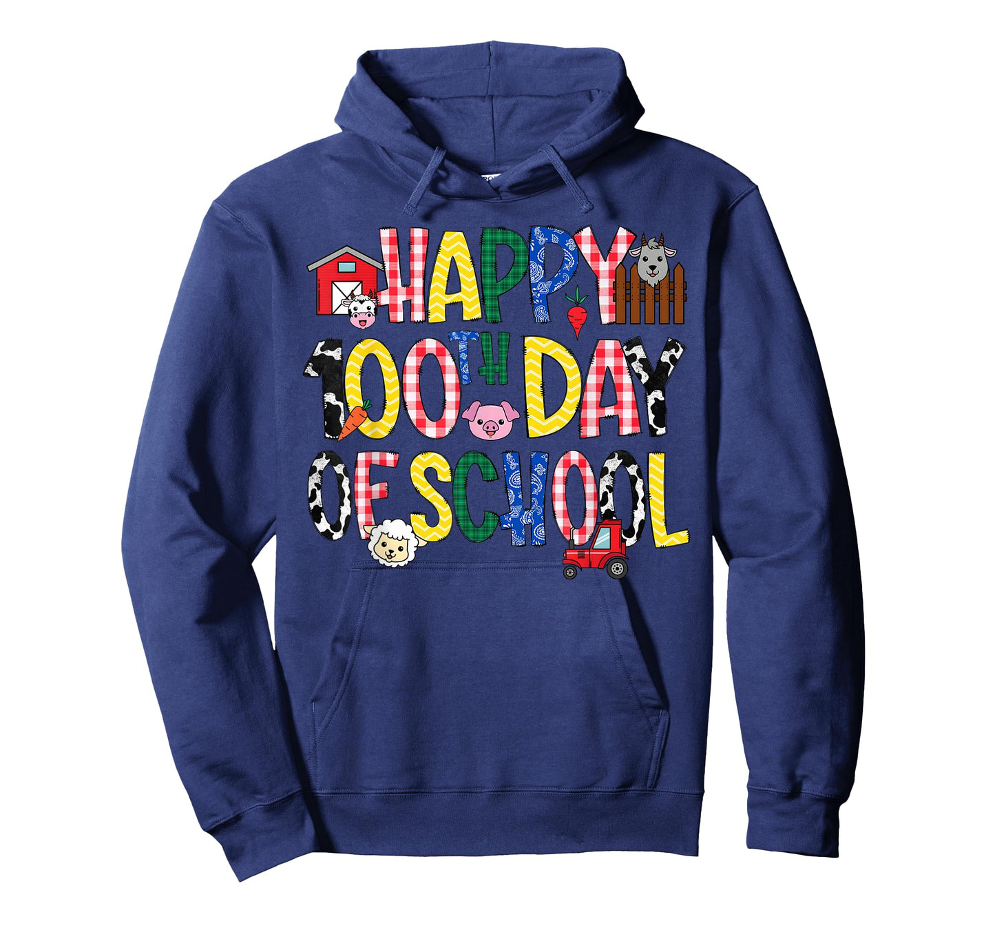 100 Days of School Farm Animal 100th Day of School Kids T-Shirt