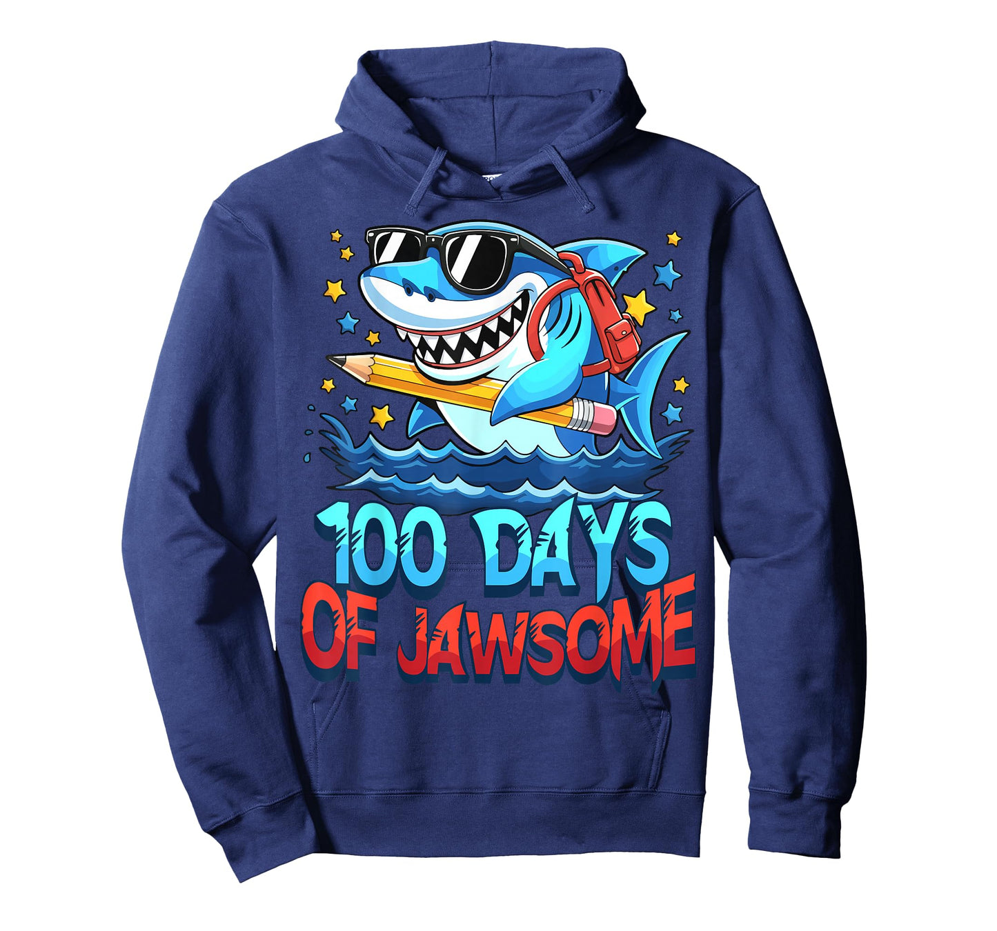 Funny 100 Days of Jawsome Shark Kids Boy 100th Day of School T-Shirt