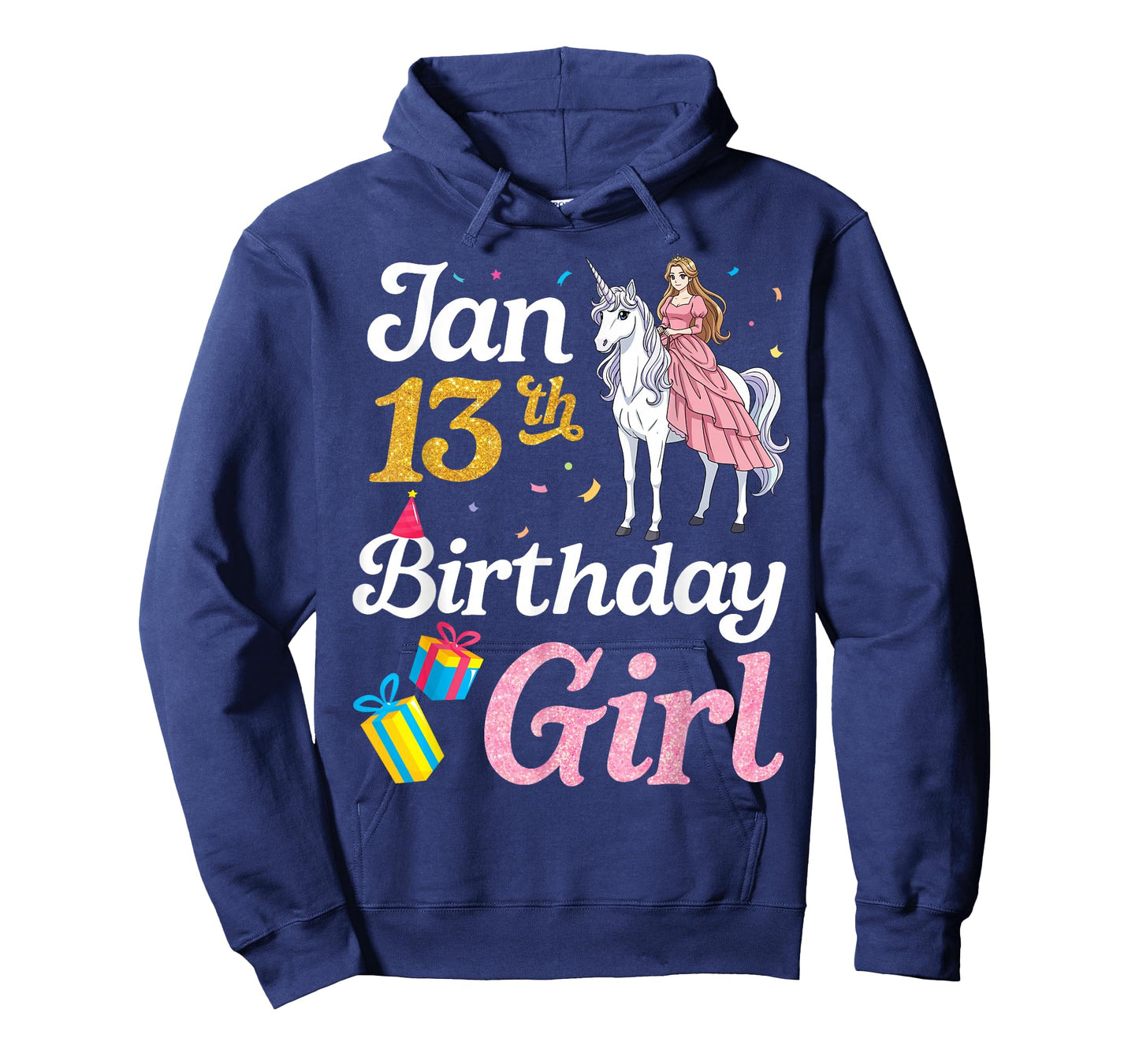Born On January 13th Happy Birthday to Me Cute Unicorn Girl T-Shirt