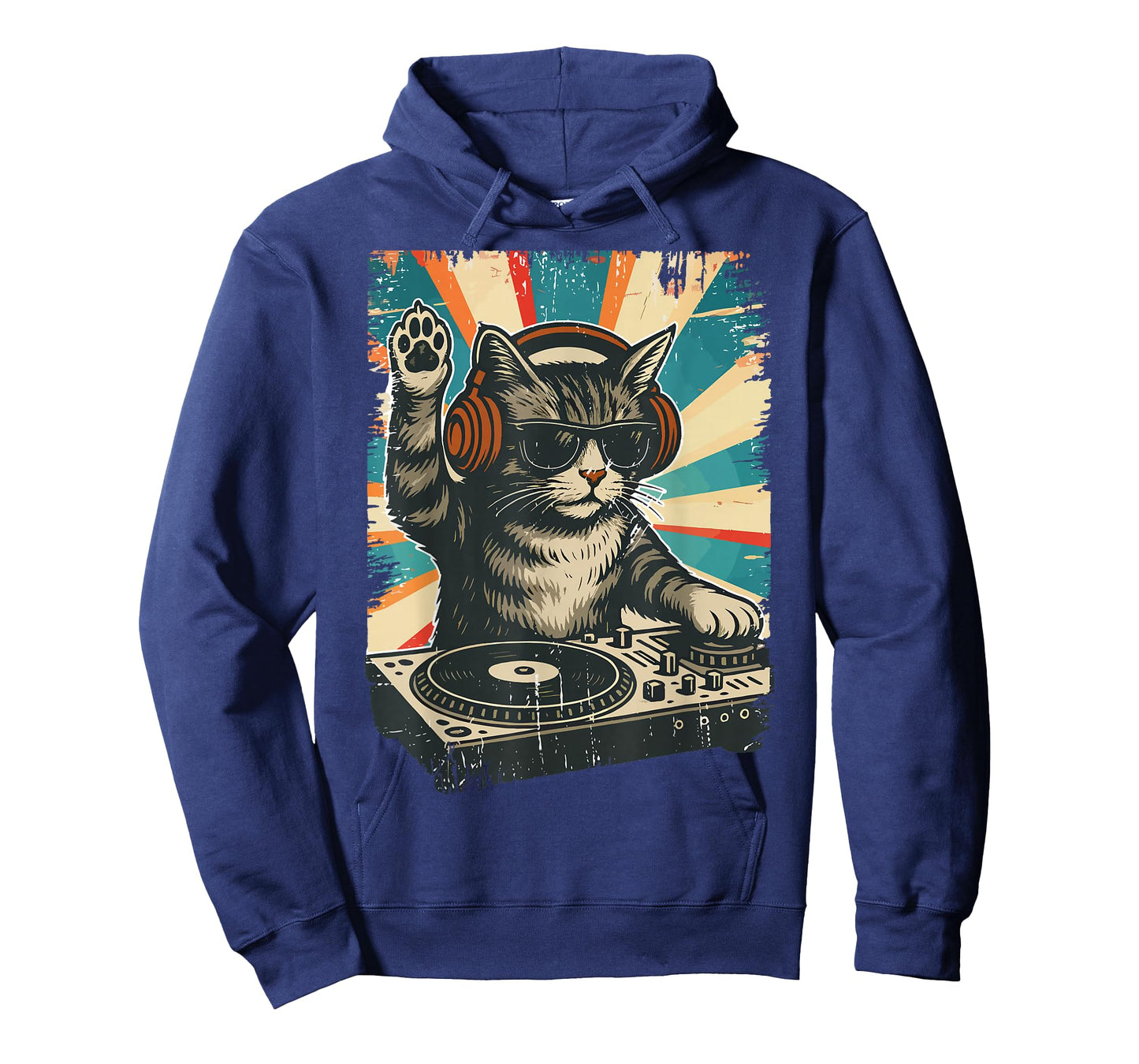 Funny DJ Cat Retro Cat Meme for Men Women T-Shirt