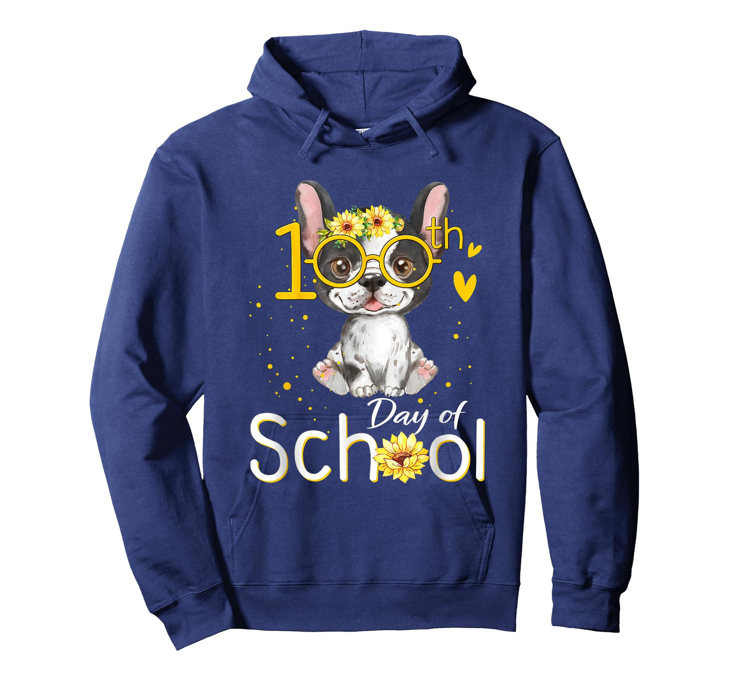 Happy 100 Days of School French Bulldog 100th Day of School T-Shirt