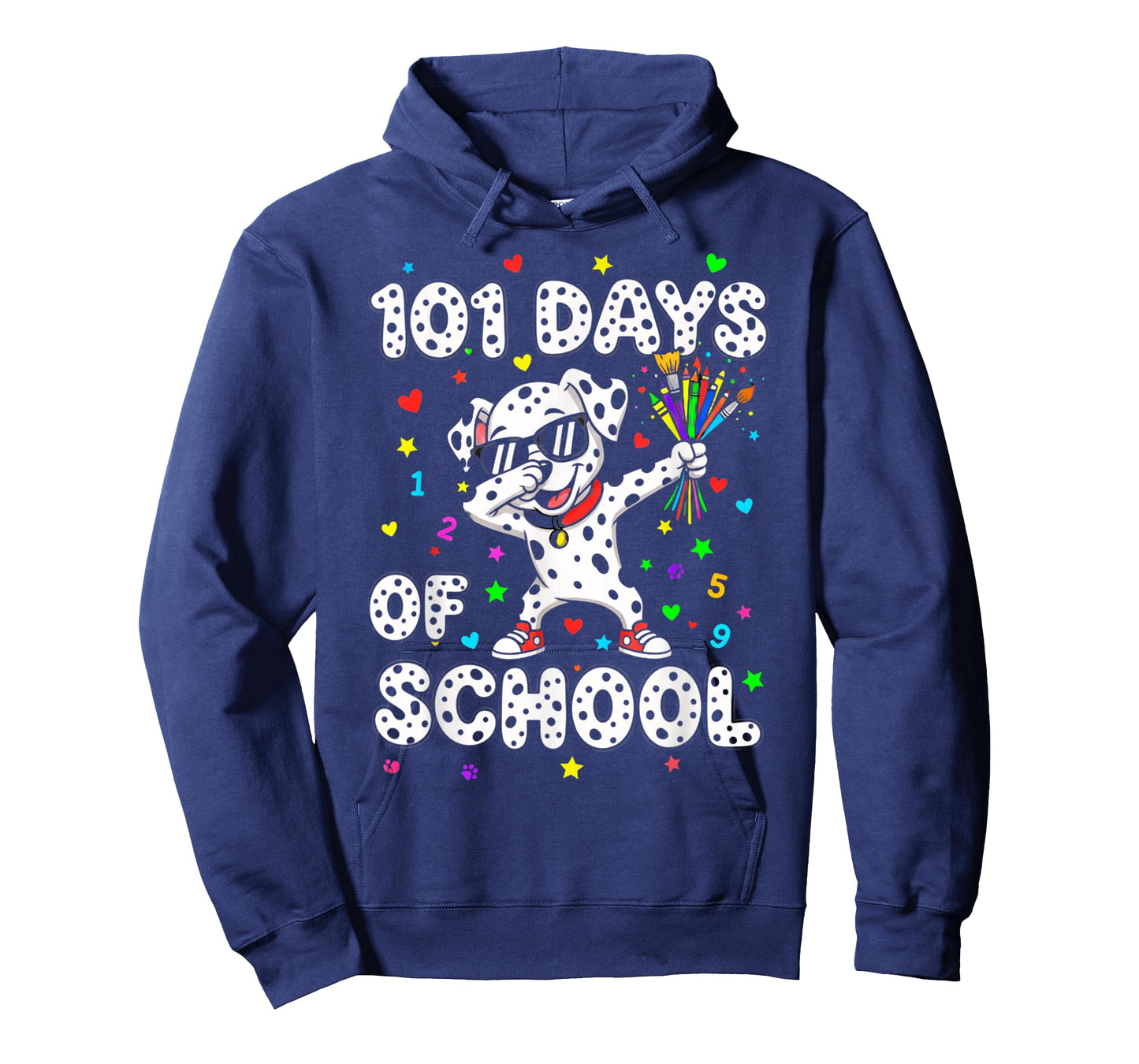 101 Days of School Dabbing Dog Funny Kids Student Girls Boys T-Shirt