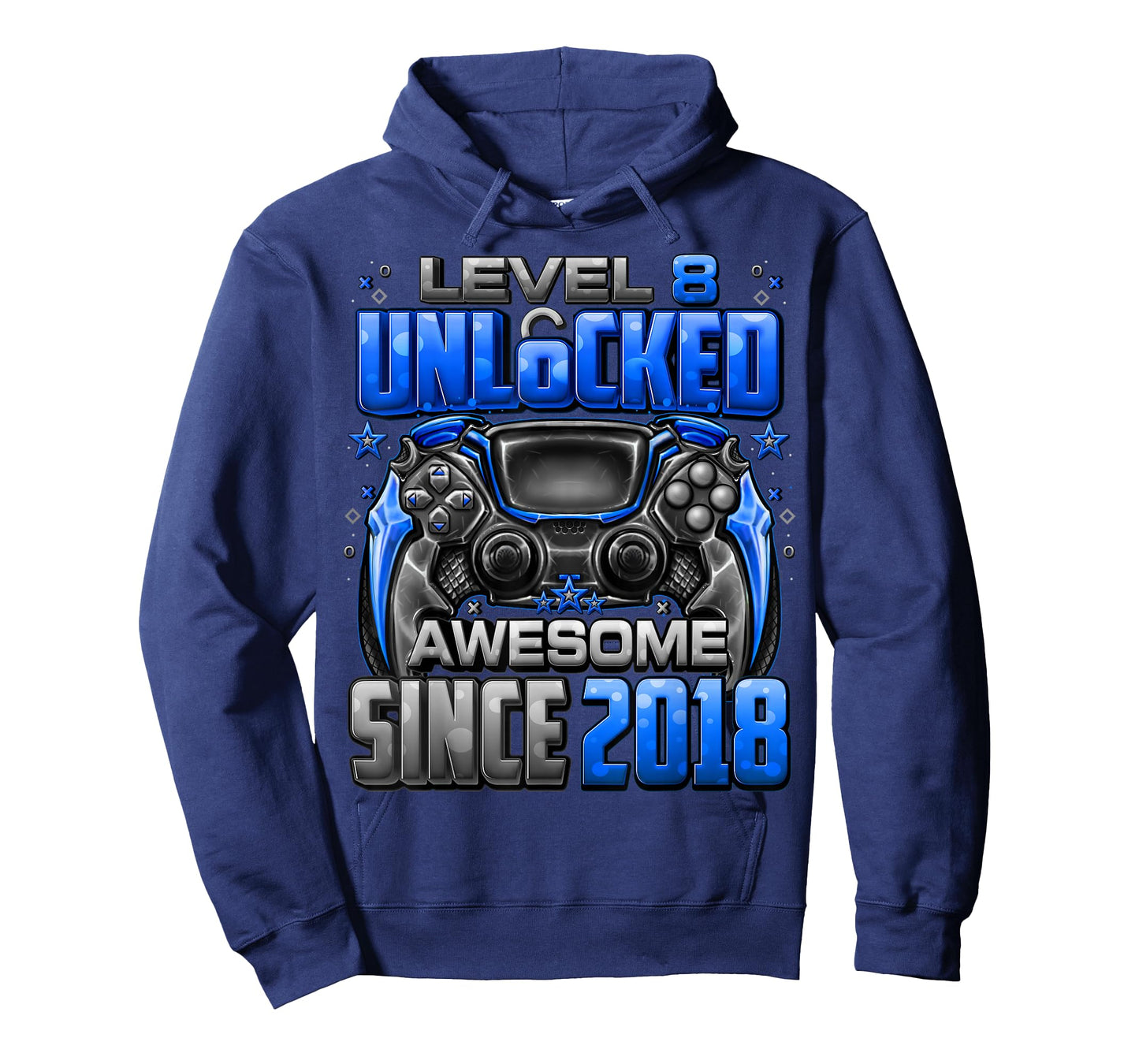 Level 8 Unlocked Awesome Since 2018 8th Birthday Gaming T-Shirt