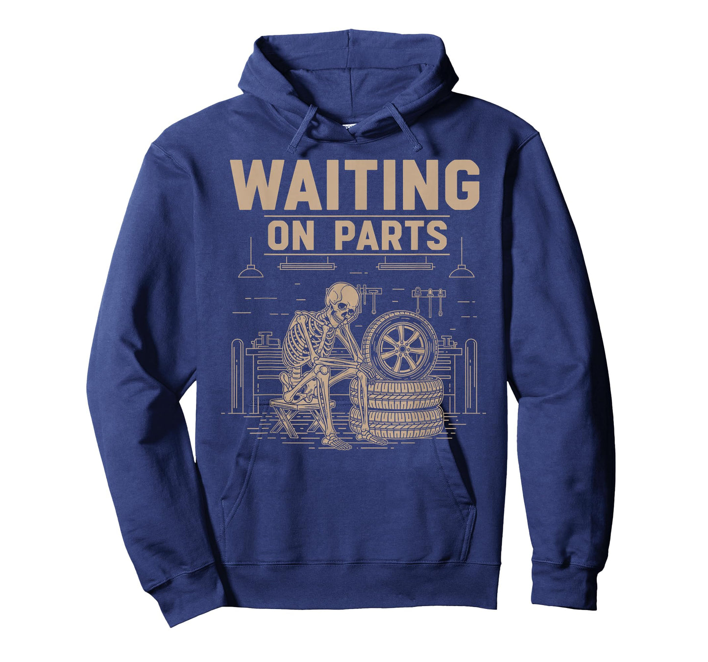 Waiting On Parts Funny Skeleton Auto Mechanic Technician T-Shirt