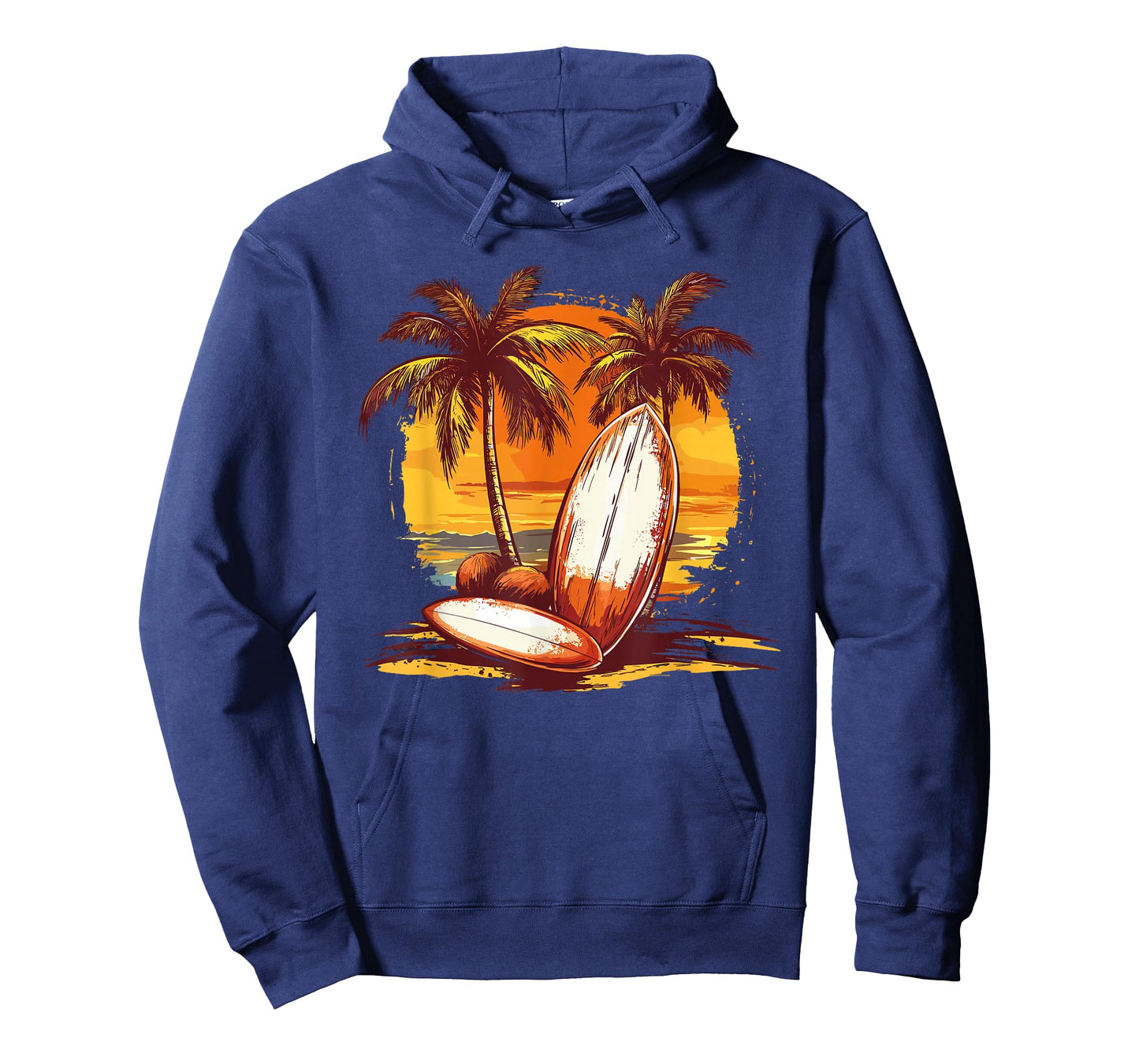 Tropical Surfboards Sunset Beach Palm Trees T-Shirt
