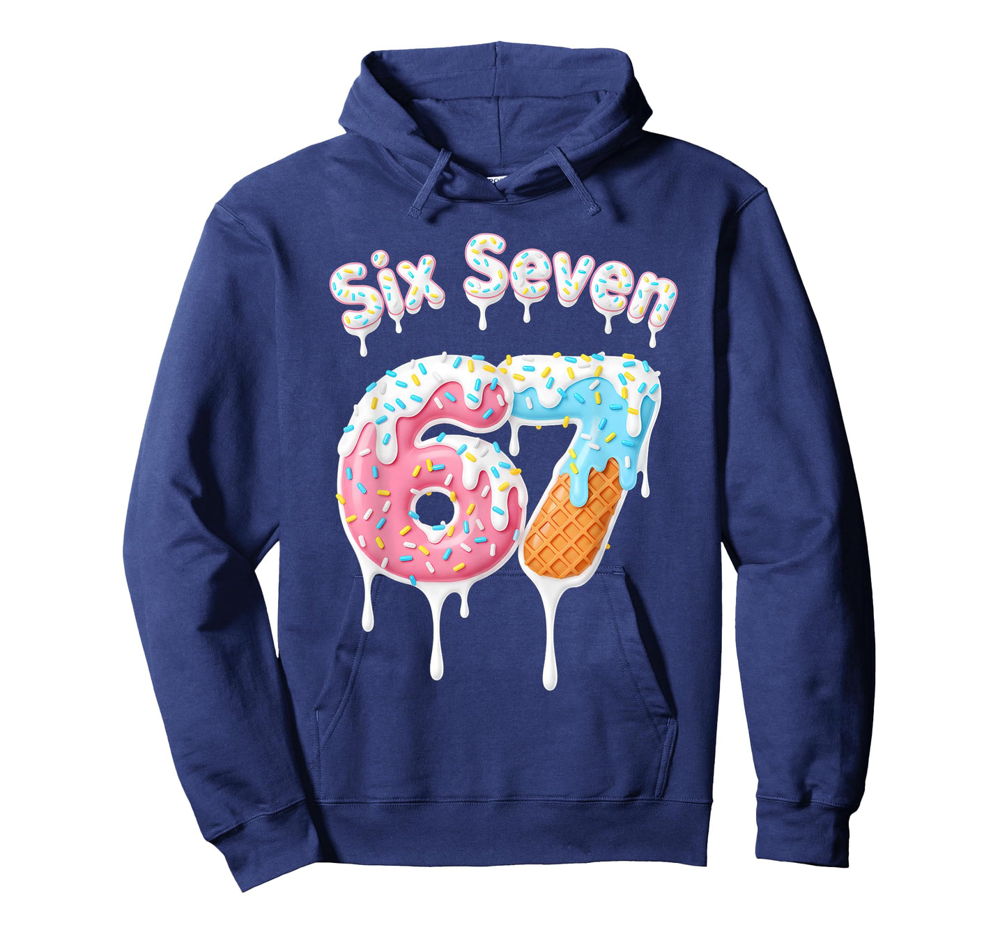 Cute 6 7 Meme Kids Ice Cream Drip Six Seven 67 Ice Cream T-Shirt