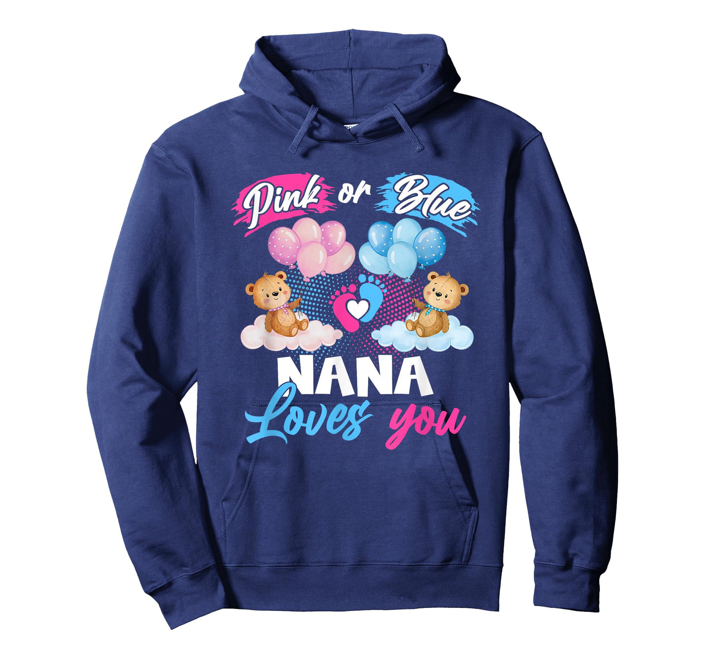 Bears Pink Or Blue Nana Loves You Gender Reveal T-Shirt