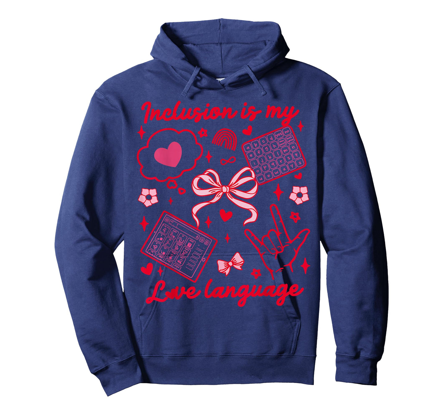 Inclusion is My Love Language Coquette Bow Valentines Autism T-Shirt