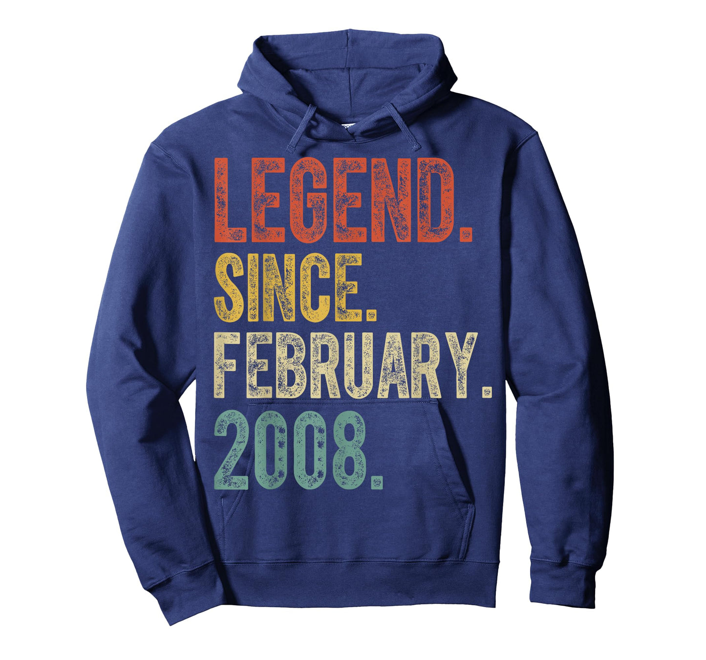 Retro 18 Years Old Legend Since February 2008 18th Birthday T-Shirt