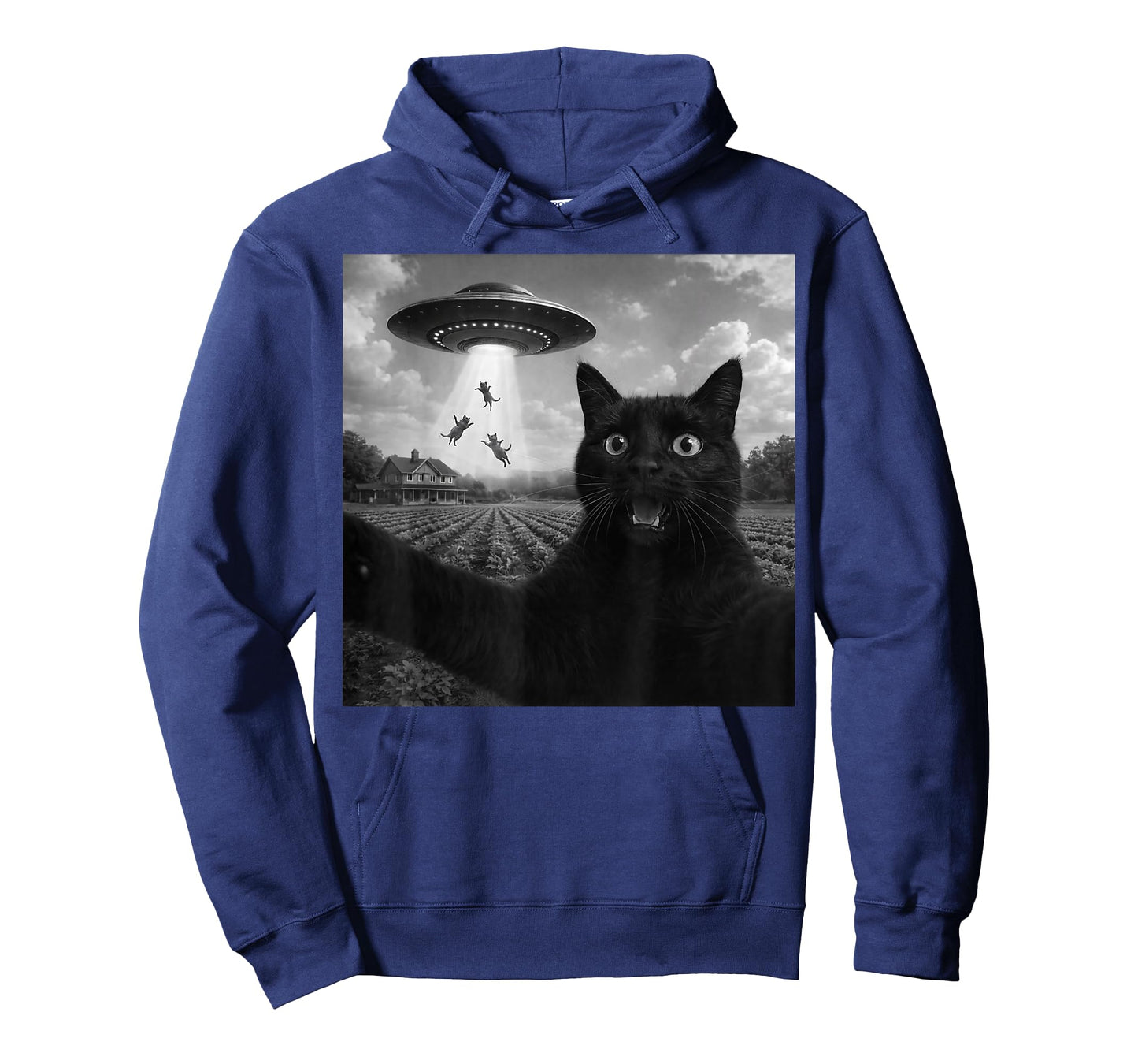 Cat Selfie with Alien UFO Funny Cats Gifts Boy Men Women Kid T-Shirt