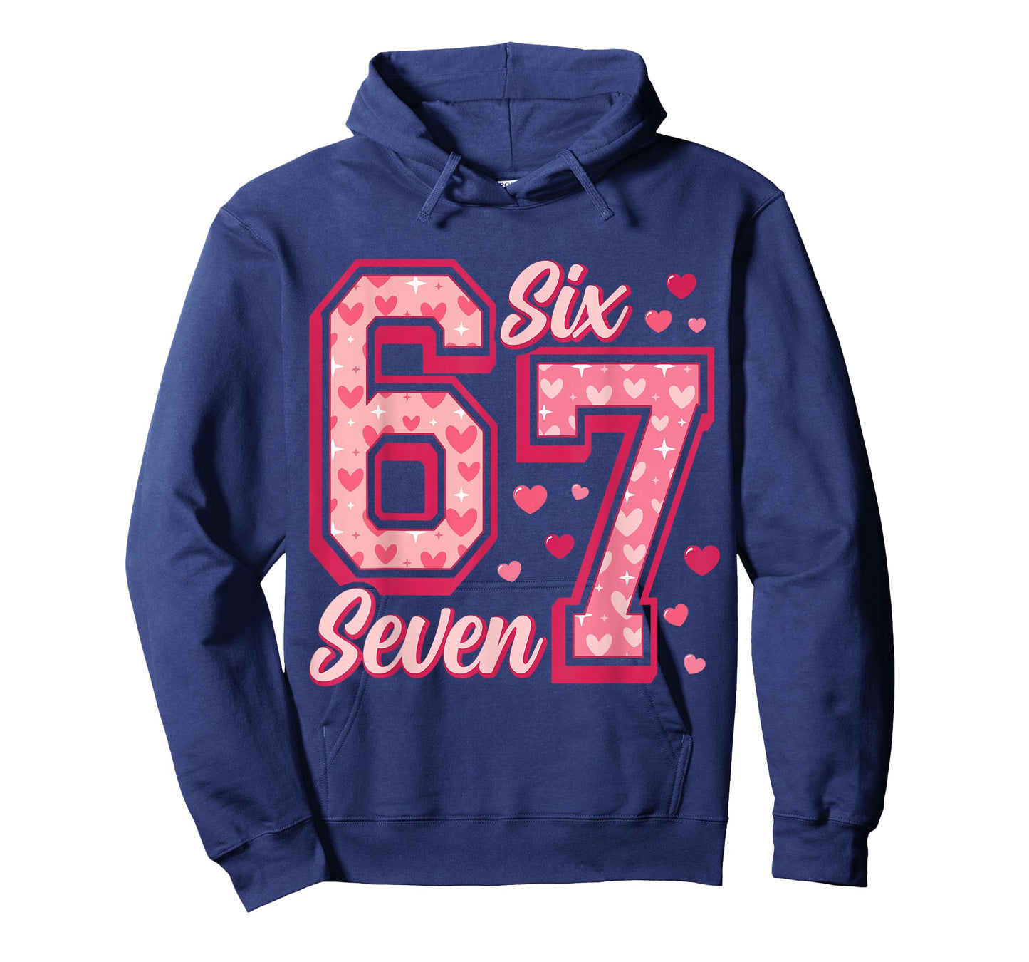 Funny Six Seven 6 7 Meme Pink Heart 6 7 Valentine’s Day T-Shirt
