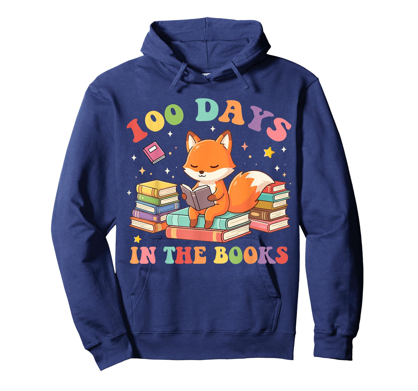 100 Days in The Books Fox Reading 100th Day of School T-Shirt