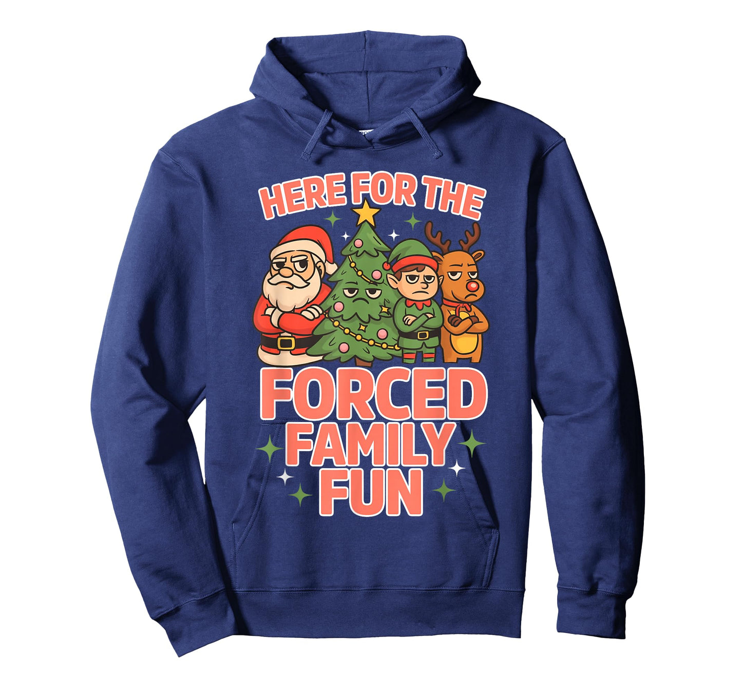 Here for The Forced Family Fun Chrismas Santa Deer Tree T-Shirt