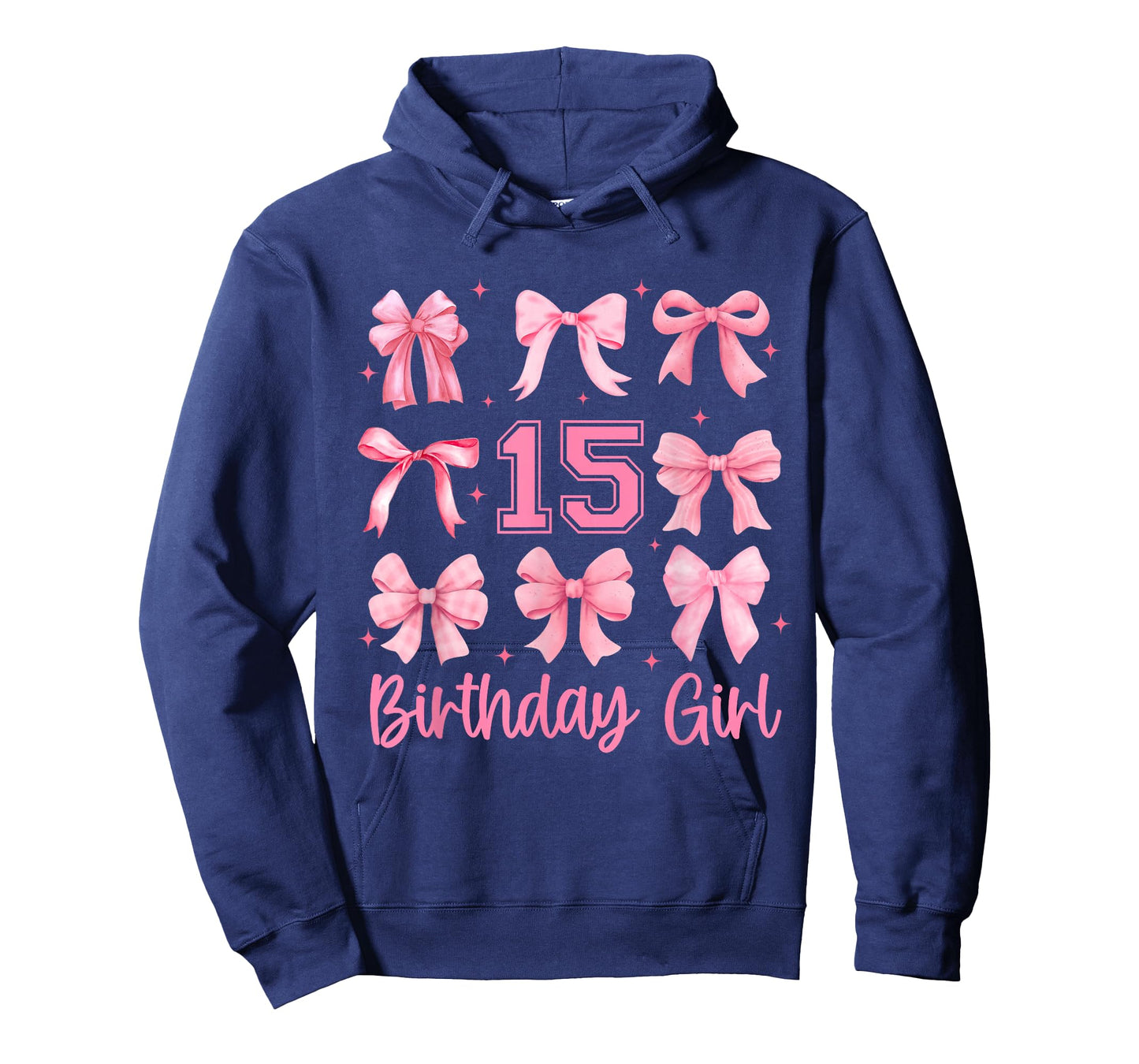 15 Years Old Birthday Girl Pink Bow Girls Kids Cute Birthday T-Shirt