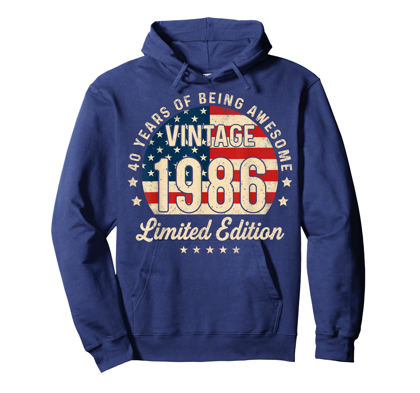 40th Birthday Vintage 1986 40 Year Old Gifts Men USA Flag T-Shirt