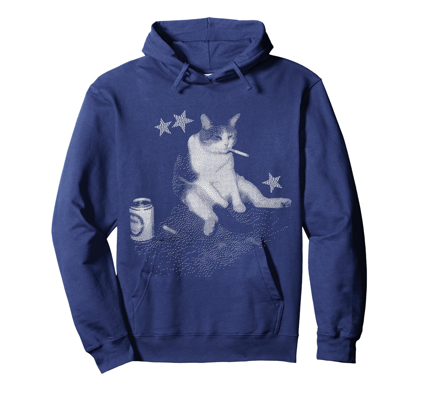 Smoking Cat Meme for Men and Women Funny Dither Graphic T-Shirt