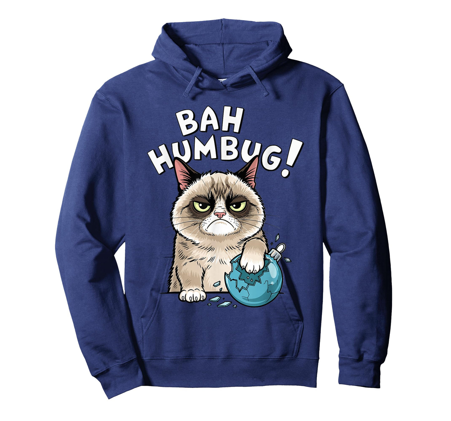 Bah Humbug Funny Bad Cat Christmas Hater Cat Lover Xmas T-Shirt