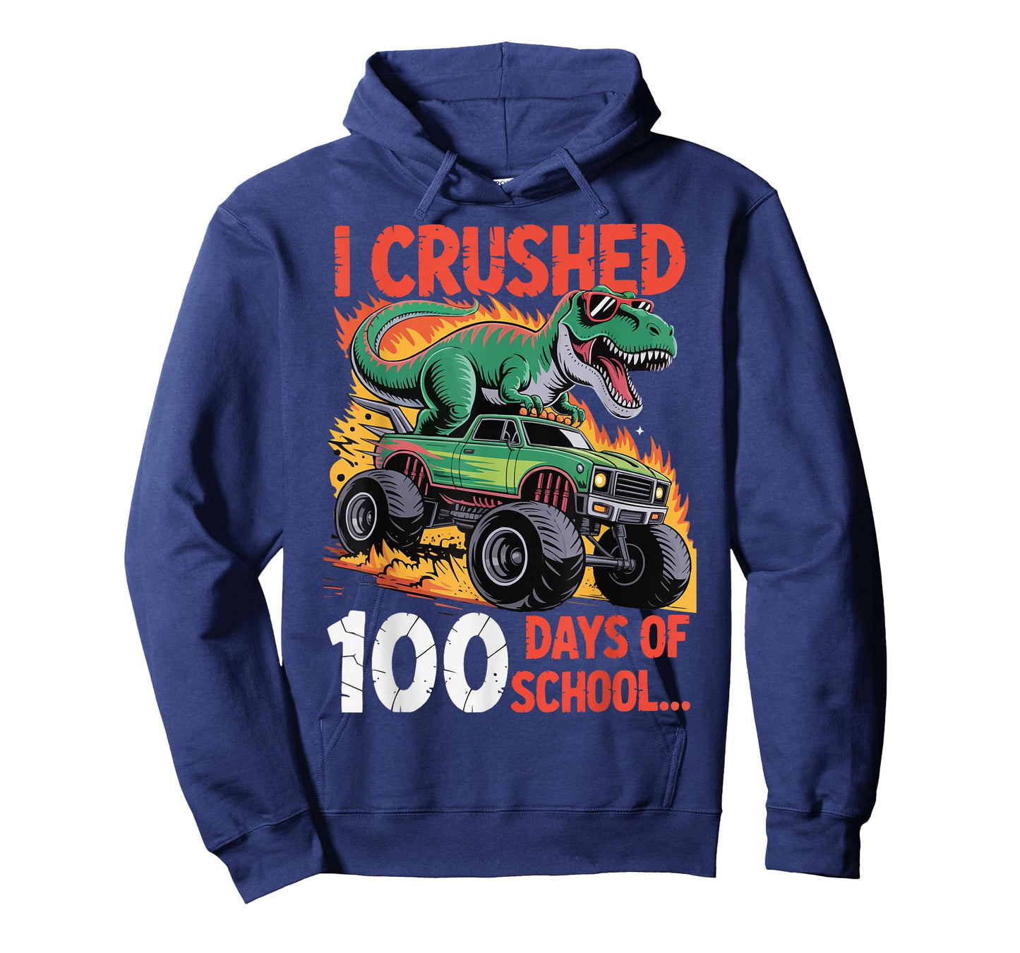 Funny I Crushed 100 Days of School Dinosaur Monster Truck T-Shirt
