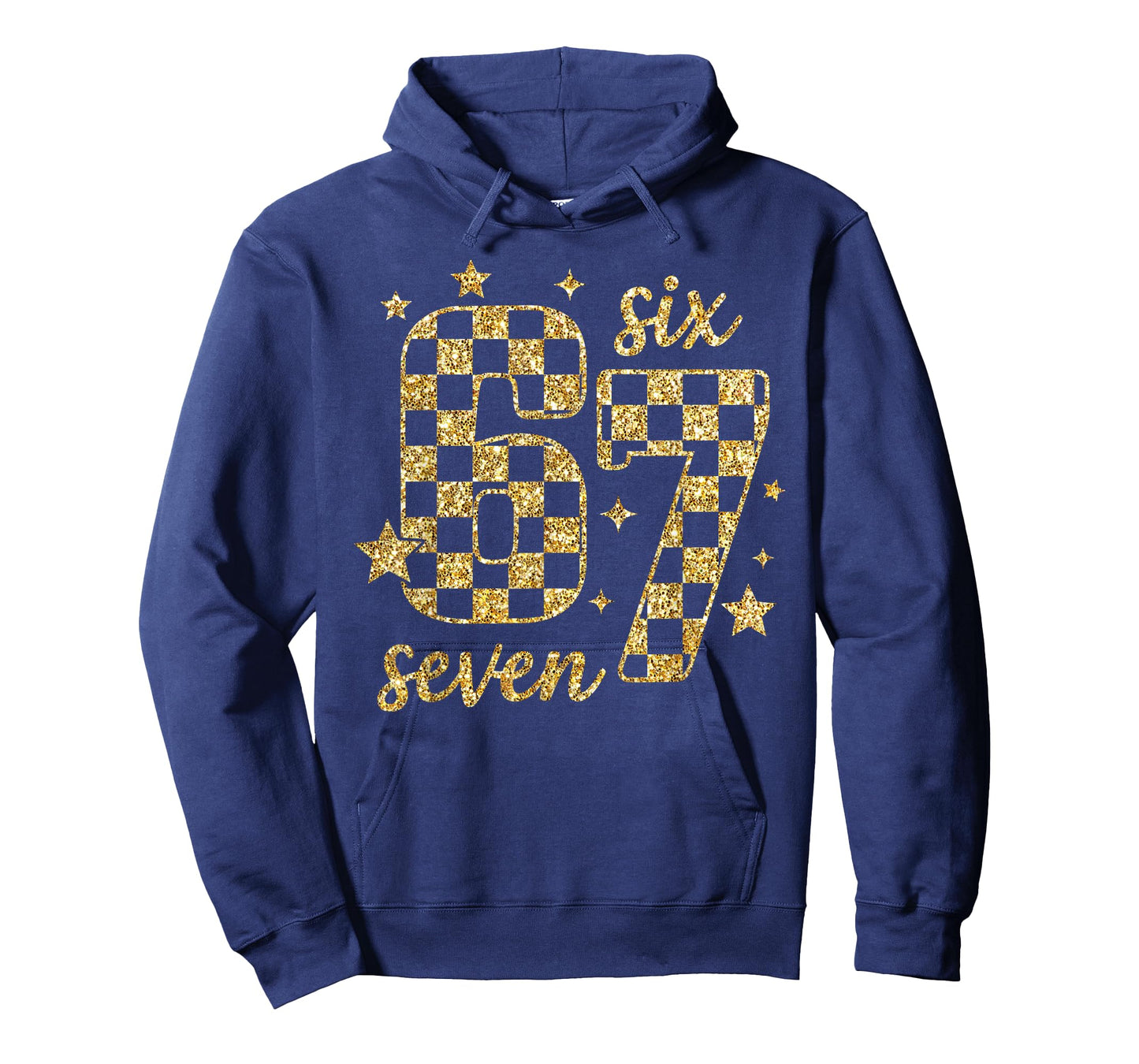 Funny Gold Checkered Six Seven Meme 67 Bling Bling Teacher T-Shirt